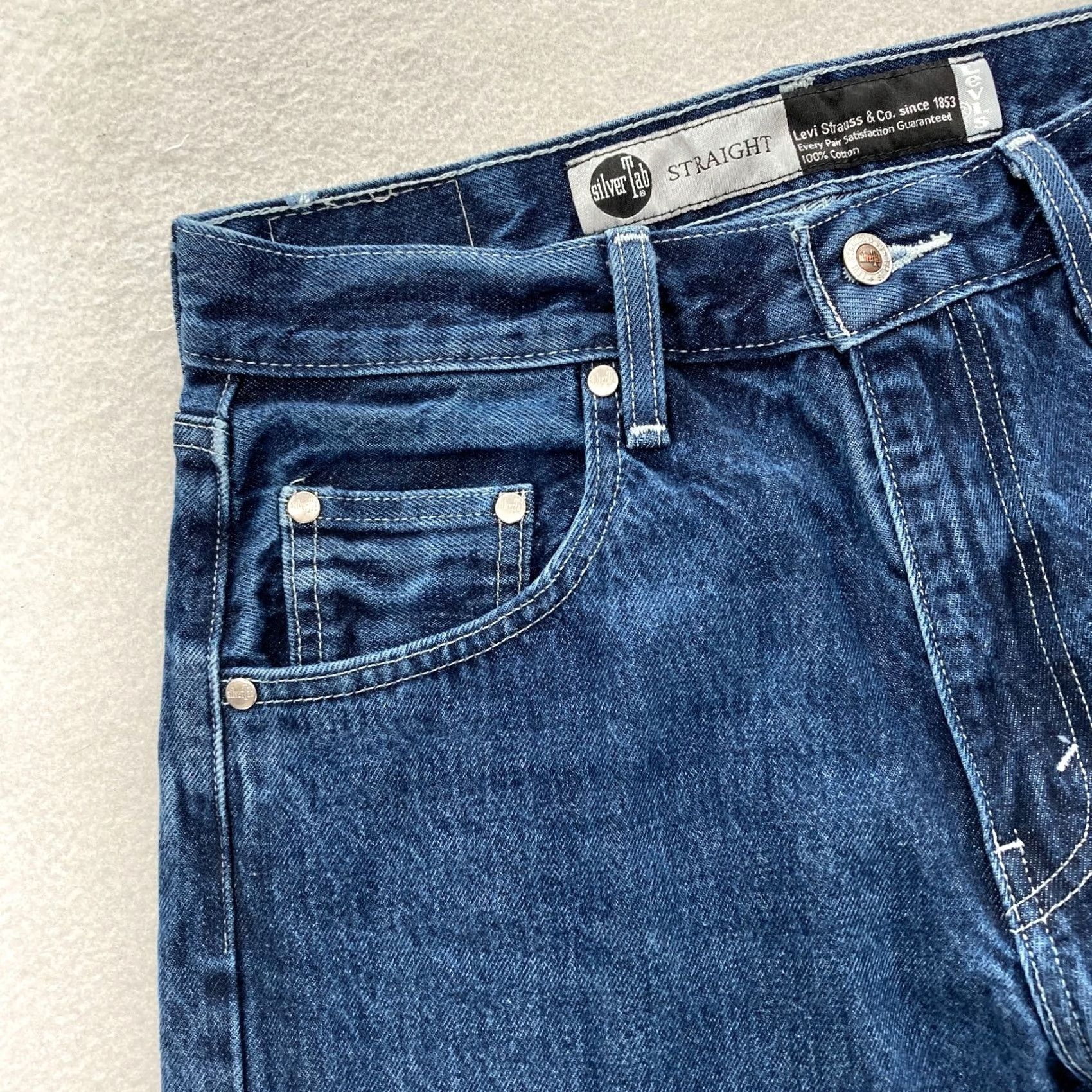 Levi's Levi's SilverTab Straight Leg Jeans Mens 30x32 Dark Wash Blue Denim Retro Y2K Jeans Size US 30 / EU 46 - 3 Thumbnail
