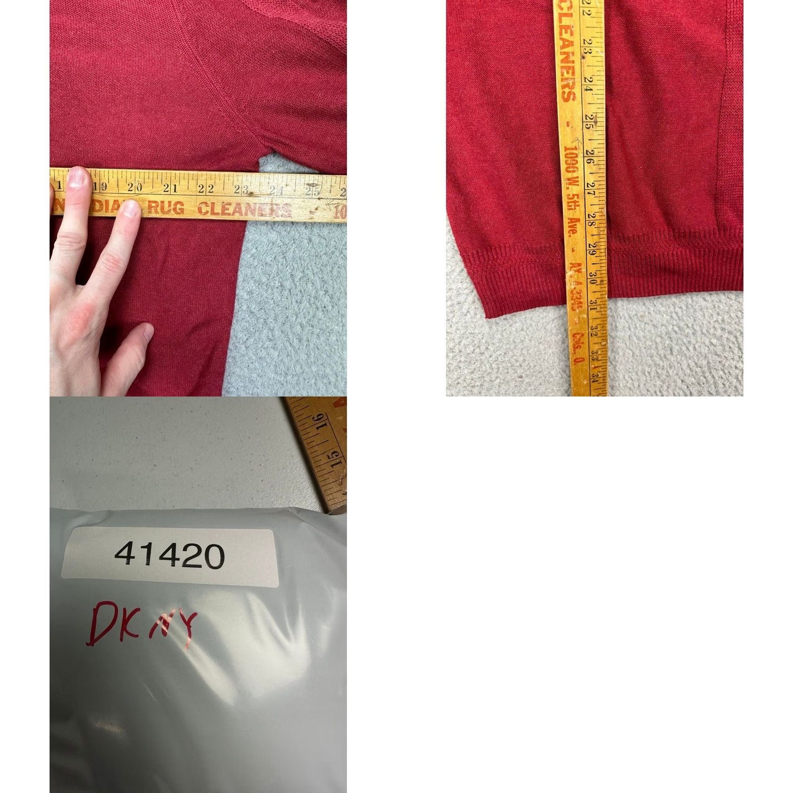 DKNY DKNY Womens Red Sweater 2XL V-Neck Pullover Long Sleeve Casual Knit Knit Pullover Shirt Girls Mens Size XXL / US 16-18 / IT 52-54 - 8 Thumbnail