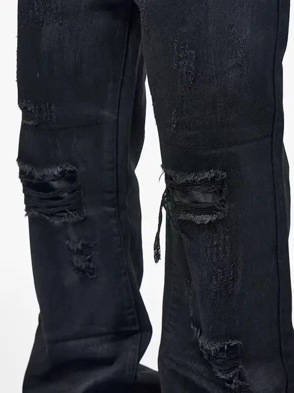 Japanese Brand VIBE High street hip hop fake ripped coated baggy jeans Size US 32 / EU 48 - 4 Thumbnail