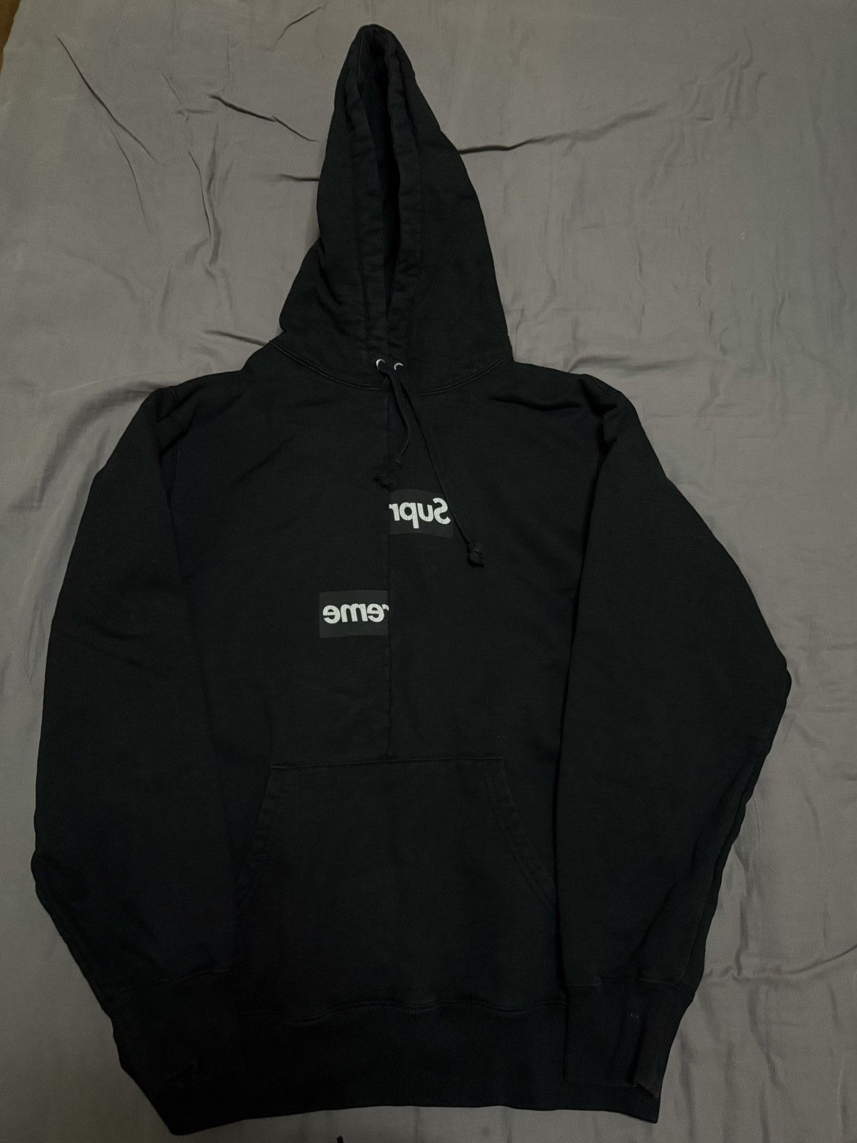 Comme des Garcons Supreme Supreme cdg split box logo hoodie sweatershirt Grailed
