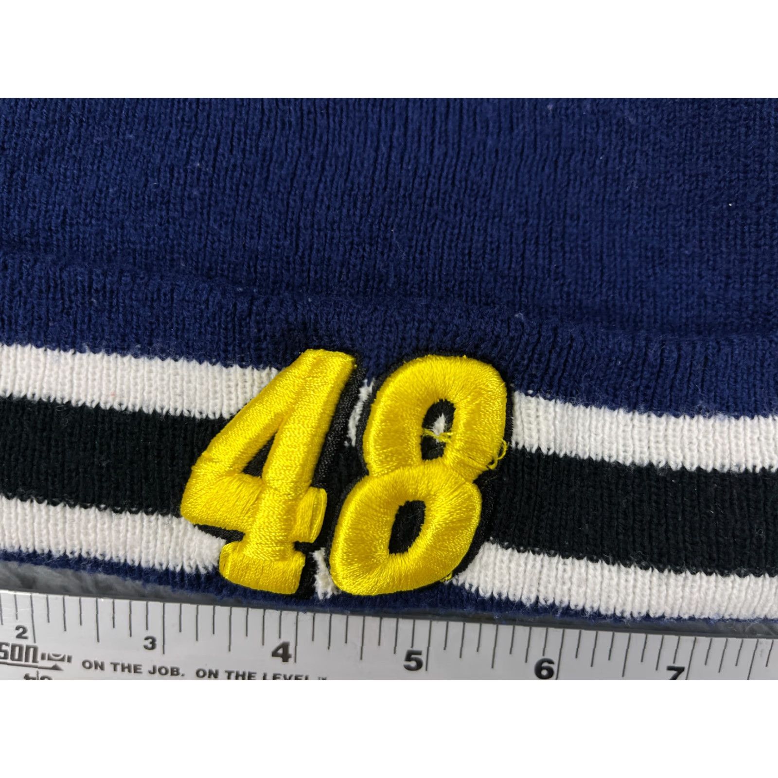 Vintage The Winners Circle Beanie Hat/Cap Adult One Size Blue 100% Acrylic Casual Twill Lightweight Adjustable Mens Winter Fall Spring Summer Outdoor Shirt Size ONE SIZE - 2 Thumbnail