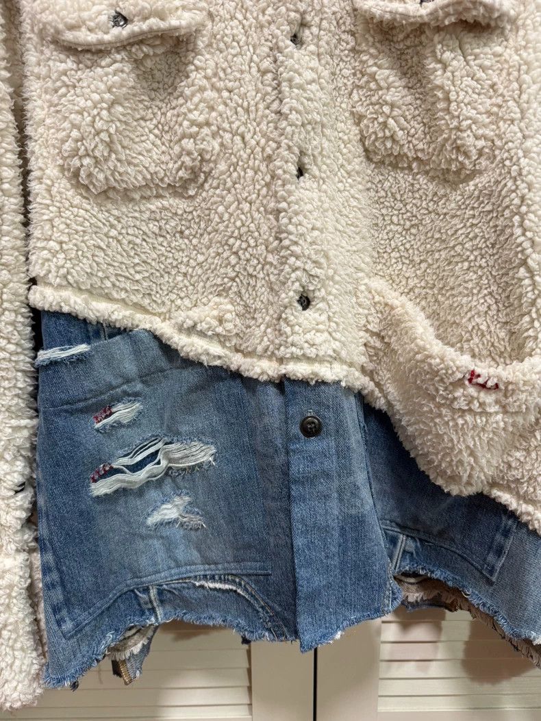 Greg Lauren greg lauren Fleece denim paneled jacket 2502-Nextarrow Size US XL / EU 56 / 4 - 2 Thumbnail