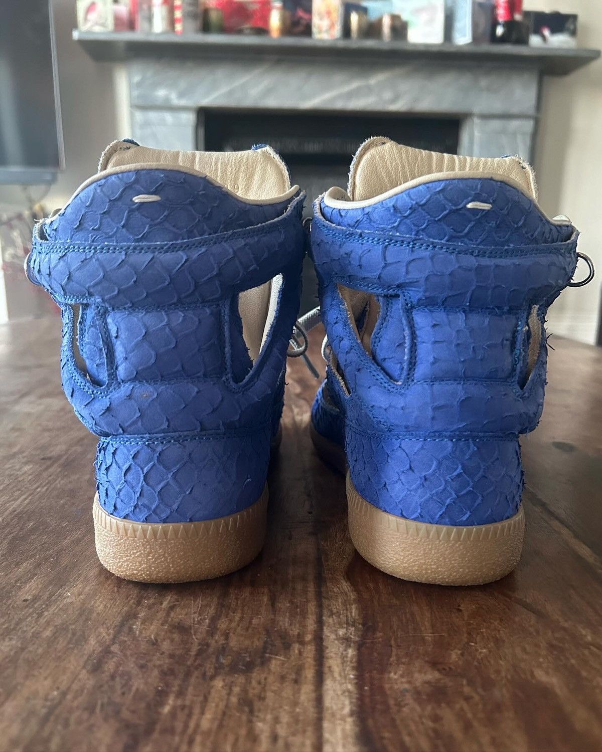 Maison Margiela Maison Margiela Embossed Suede Cut Out Hightop Sneakers Size US 4 / IT 34 - 3 Thumbnail