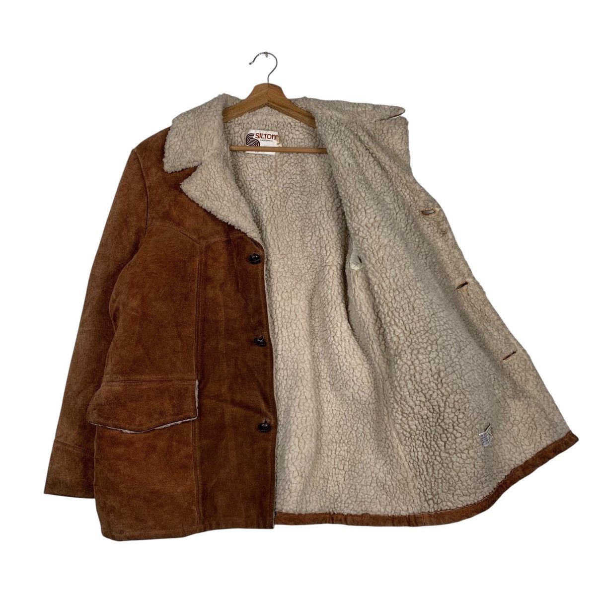 Other Vintage Silton Shearling Suede Leather Jacket Size US L / EU 52-54 / 3 - 9 Thumbnail