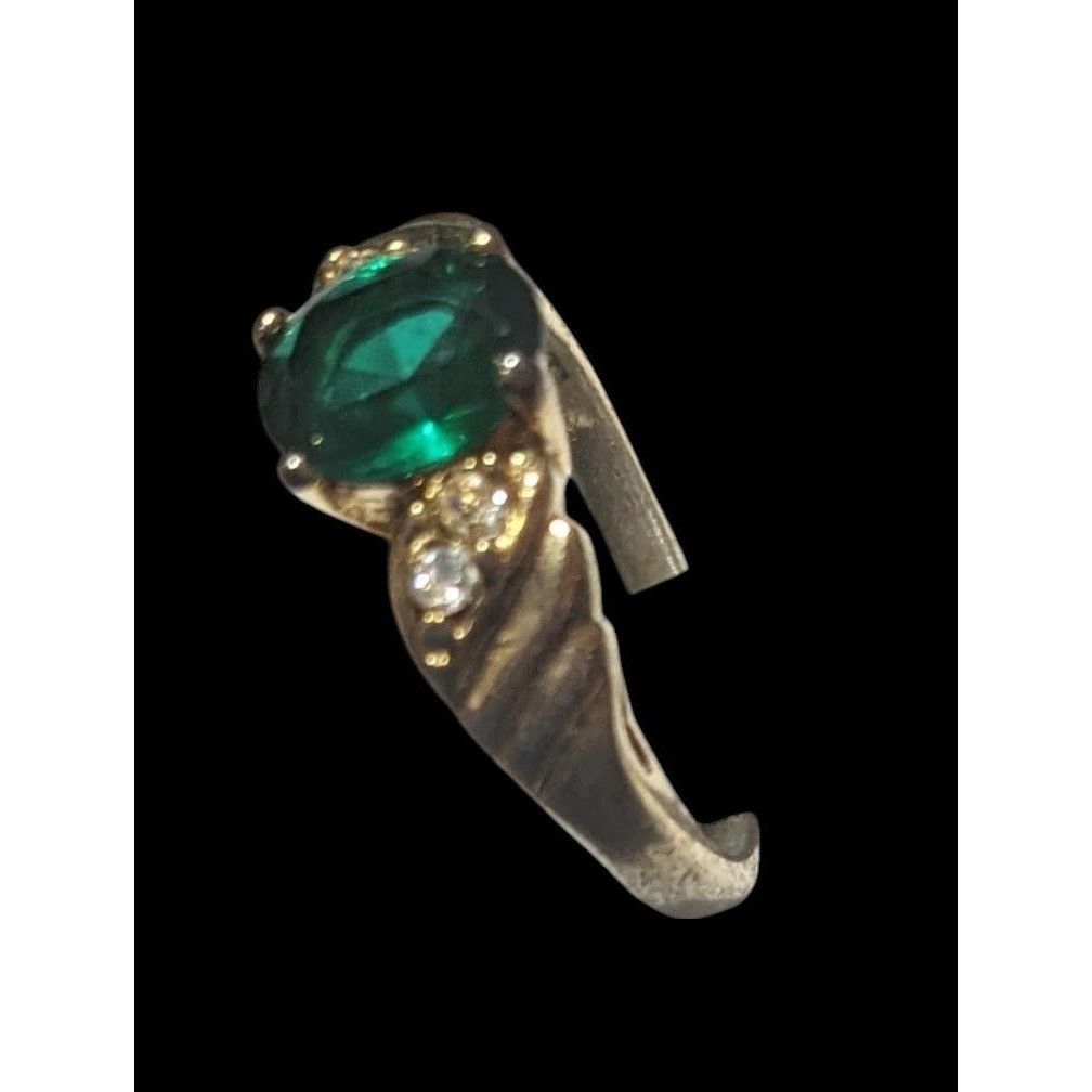 Other Elegant Mid Century Jewelry Concepts Gold Tone Ring With Gre Size ONE SIZE - 14 Thumbnail