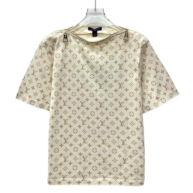 Louis Vuitton Louis Vuitton 24 beige logo presbyopic cotton drop shoulde Size M / US 6-8 / IT 42-44 - 1 Thumbnail