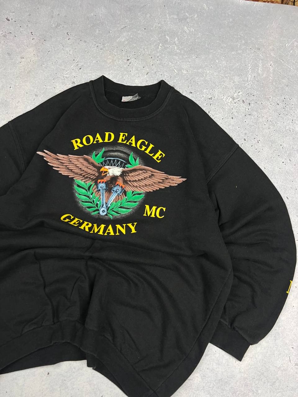 Harley Davidson × Vintage Vintage Road Eagle Big Logo Moto Sweatshirt Size US XL / EU 56 / 4 - 3 Thumbnail