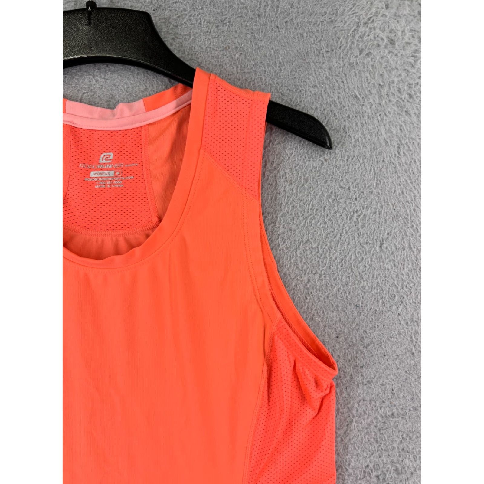 Vintage Roadrunner Shirt Womens Medium Orange High Visibility Tank Sleeveless Polyester Size M / US 6-8 / IT 42-44 - 4 Thumbnail