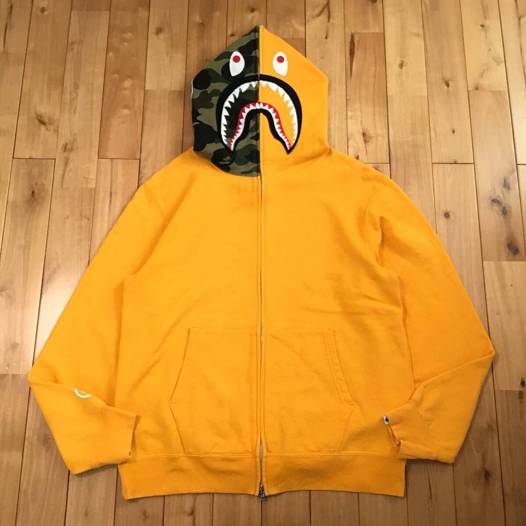 Bape BAPE Shark full zip hoodie 1st camo green a bathing ape Size US XXL / EU 58 / 5 - 1 Thumbnail