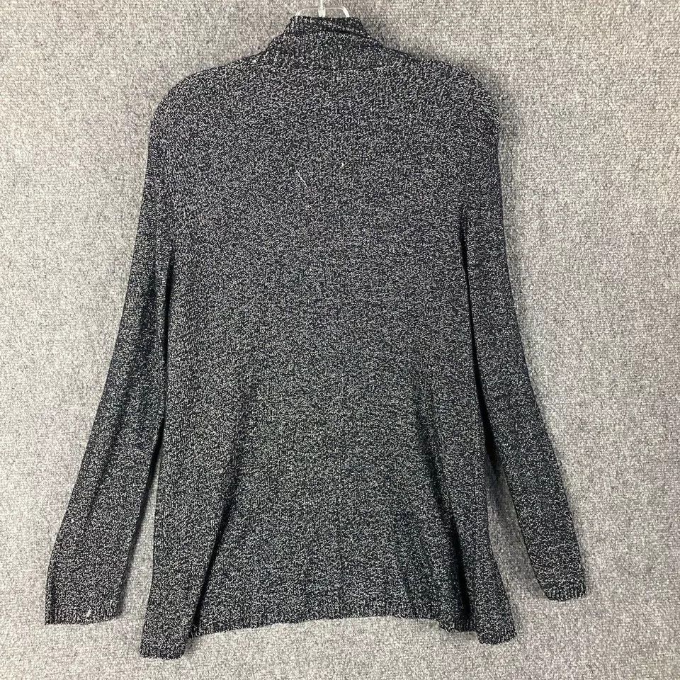 Chicos Chico's Cardigan Women's 1 Knit Black Silk Blend Long Sleeve Size XS / US 0-2 / IT 36-38 - 7 Thumbnail