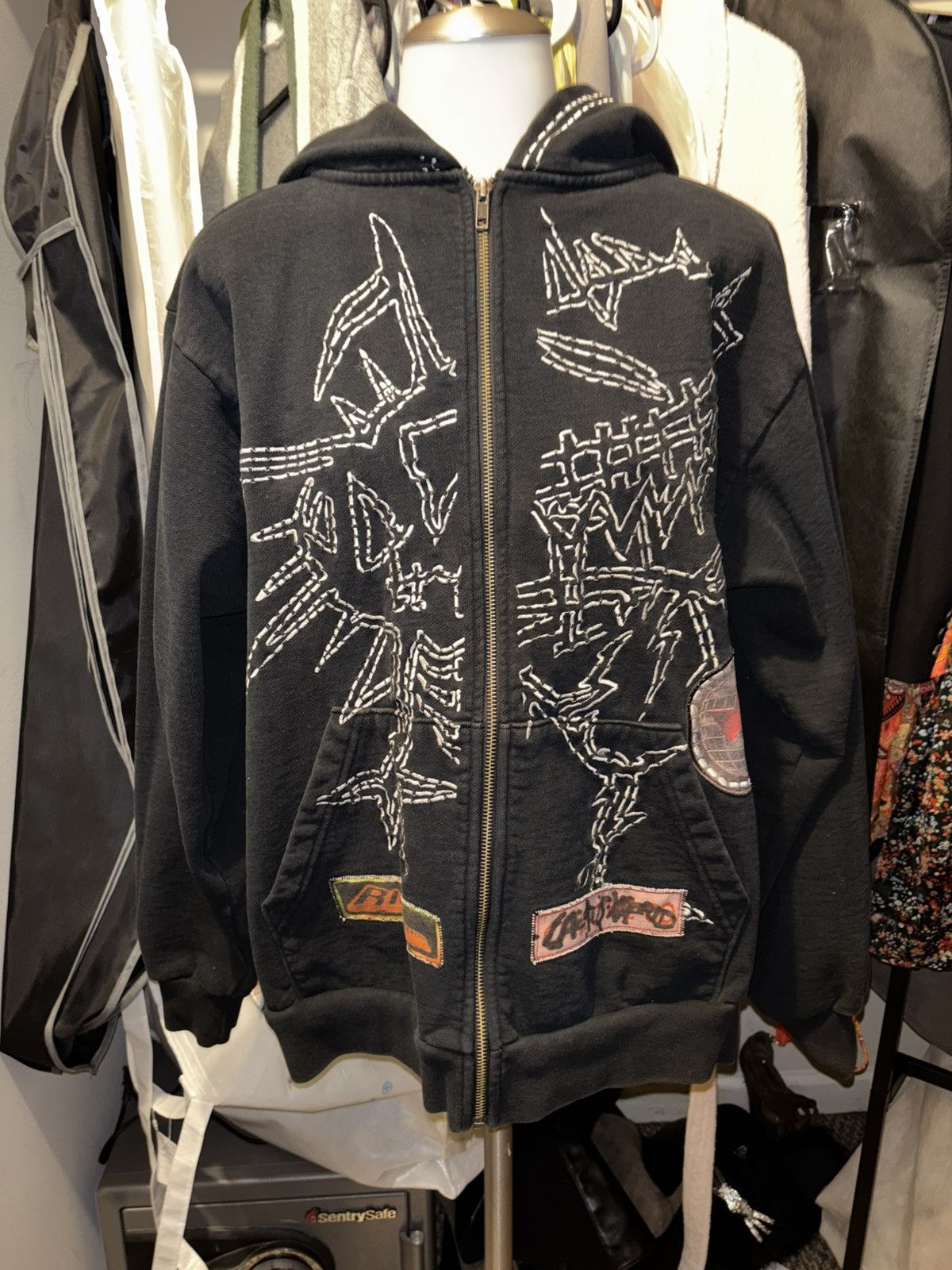 Cactus Jack by Travis Scott Blackout Zip Up Hoodie