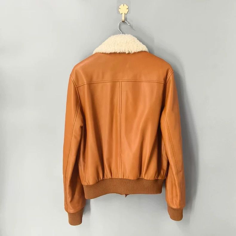 Loewe LOEWE Brown lapel zipper jacket leather coat Size M / US 6-8 / IT 42-44 - 2 Thumbnail