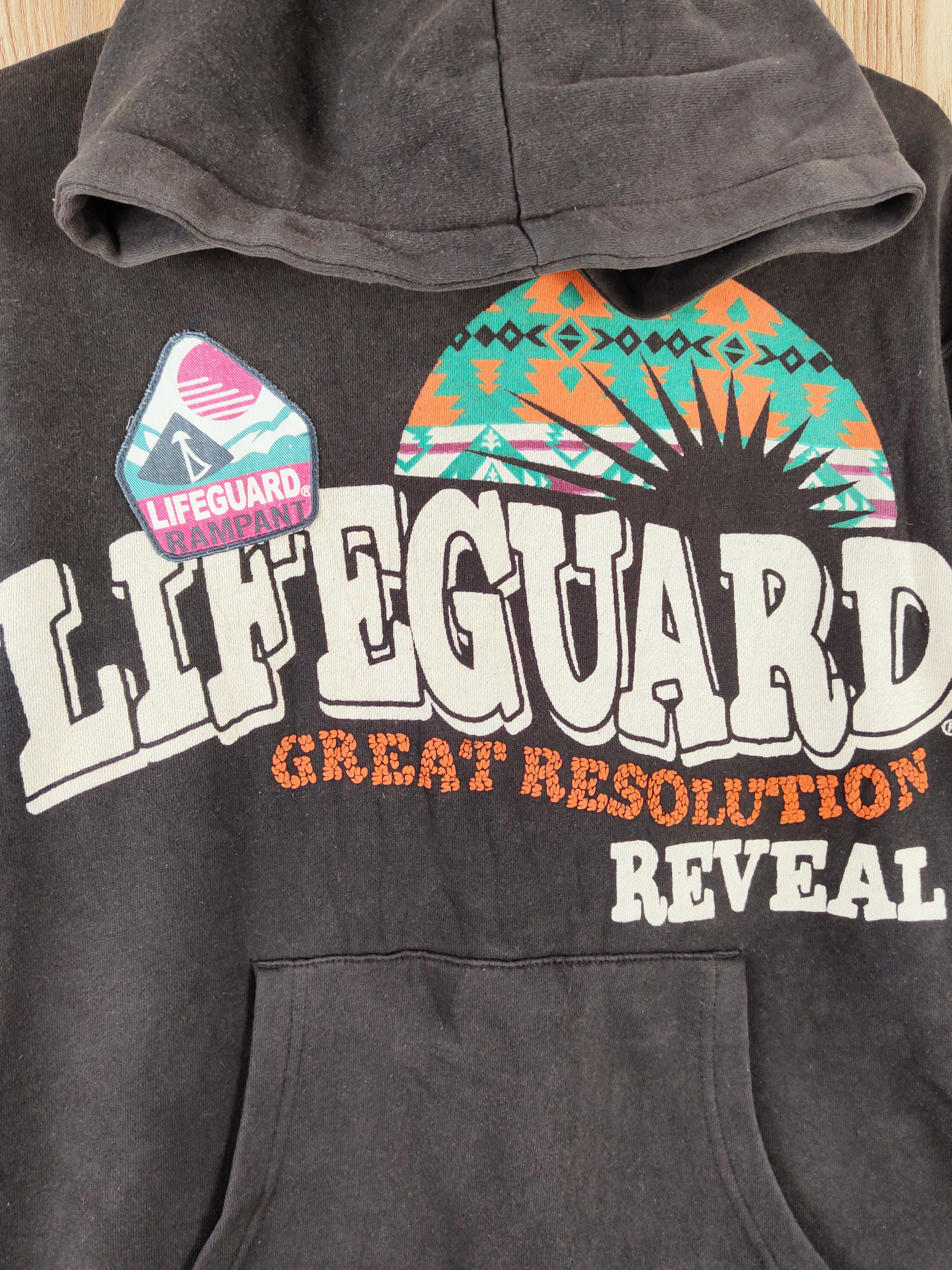 Japanese Brand Lifeguard Black Faded Hoodie Sweatshirts #W121 Size US M / EU 48-50 / 2 - 2 Thumbnail