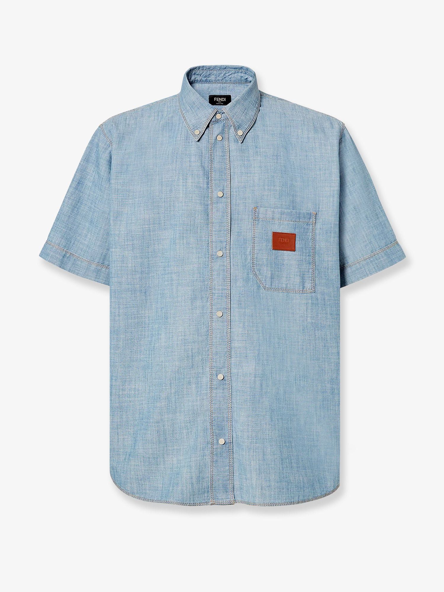 Fendi Cotton Shirt With Denim Effect Size US M / EU 48-50 / 2 - 1 Thumbnail