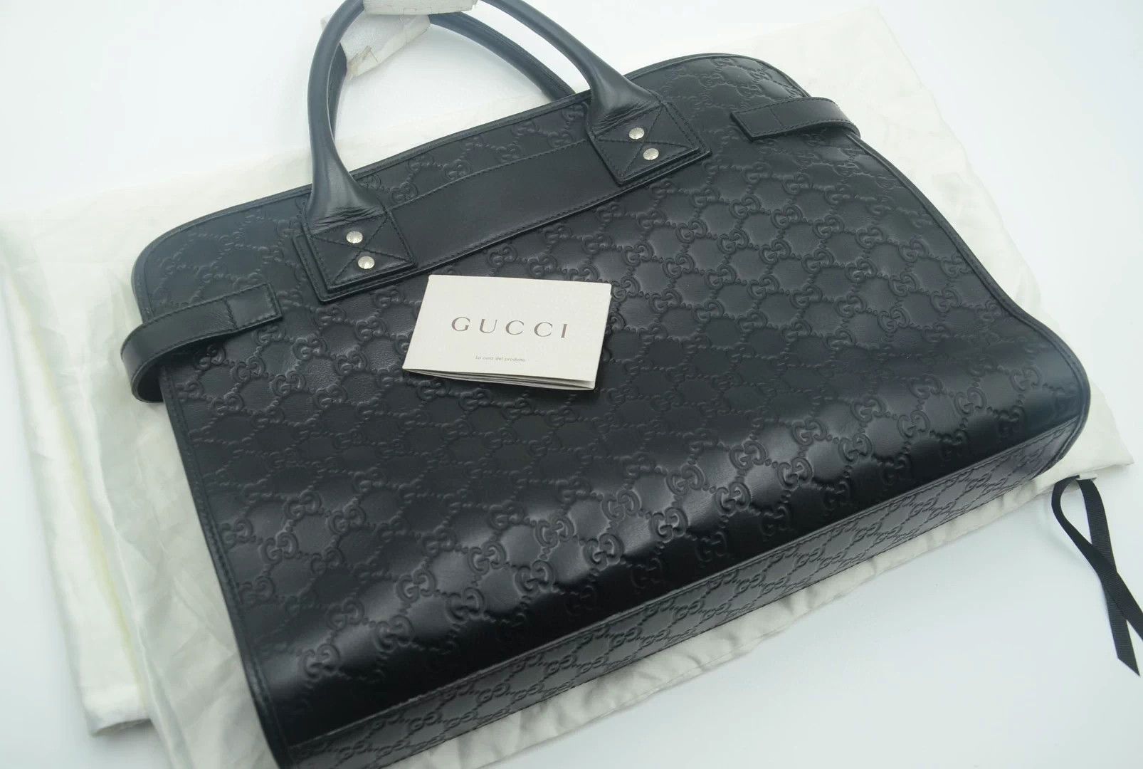 Gucci Gucci GG Supreme leather large black briefcase tote Size 42 - 2 Thumbnail