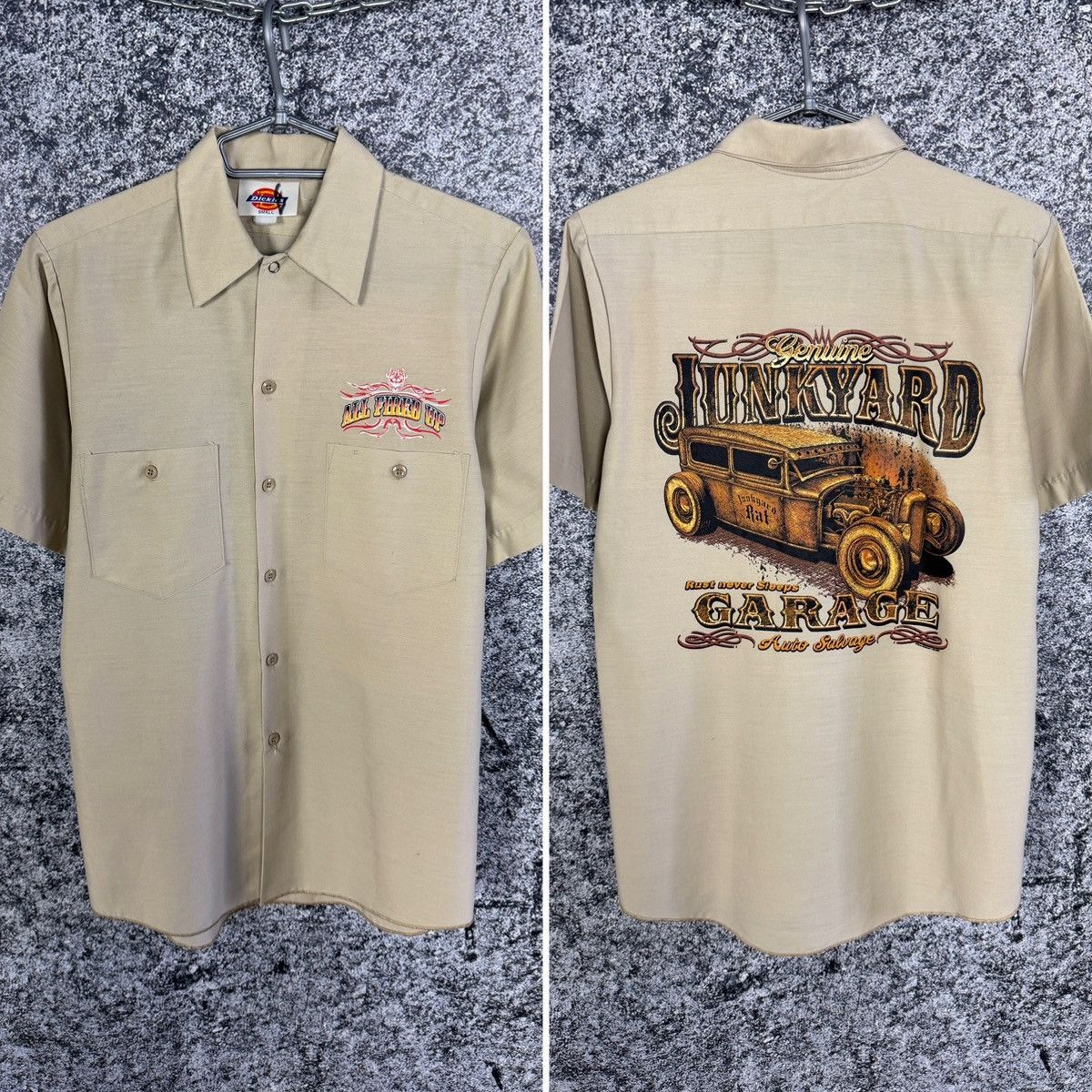 Dickies Dickies Short Sleeve Work Shirt Junkyard Garage Vintage Sz S Size US S / EU 44-46 / 1 - 1 Thumbnail