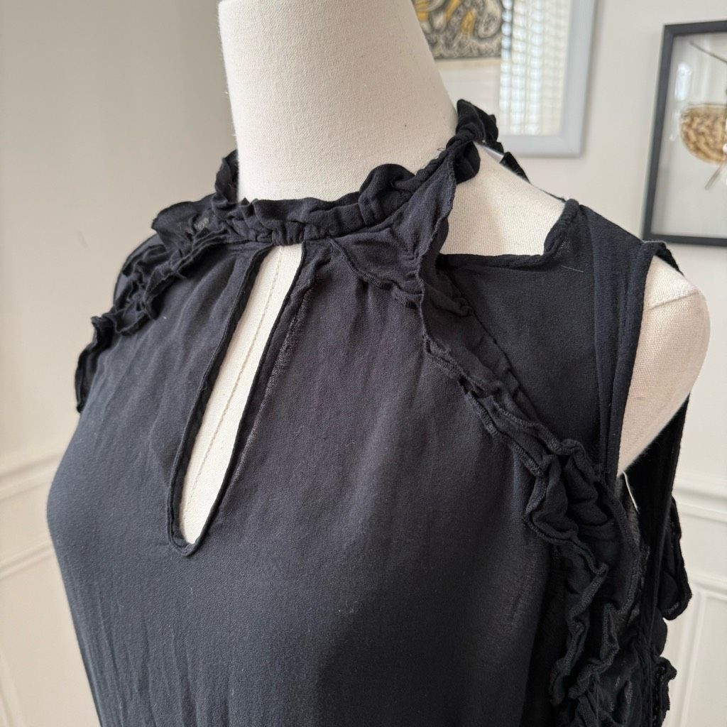 Iro IRO Hanie Black Long Sleeve Cold Shoulder Open Back Dress $3 Size L / US 10 / IT 46 - 4 Thumbnail