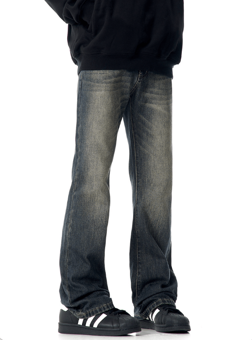 Japanese Brand × Jean Retro washed cracked straight casual versatile flared jeans Size US 32 / EU 48 - 4 Thumbnail