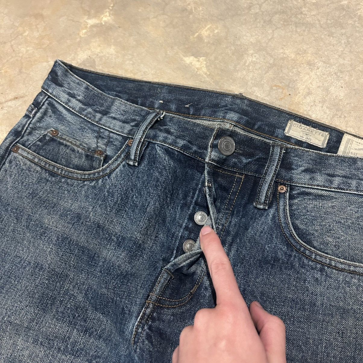 Allsaints × Japanese Brand AllSaints Cigarette Faded Slim Indigo Jeans Essential Size US 33 - 4 Thumbnail