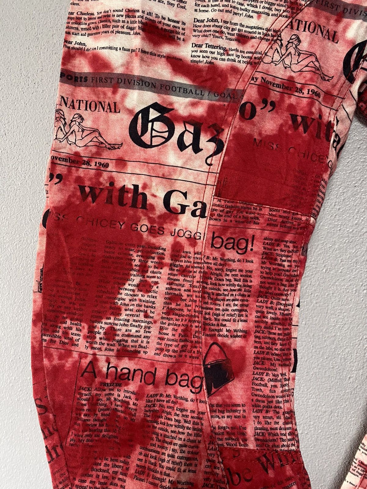 John Galliano Archive John Galliano news papper curves pants Size US 34 / EU 50 - 14 Thumbnail