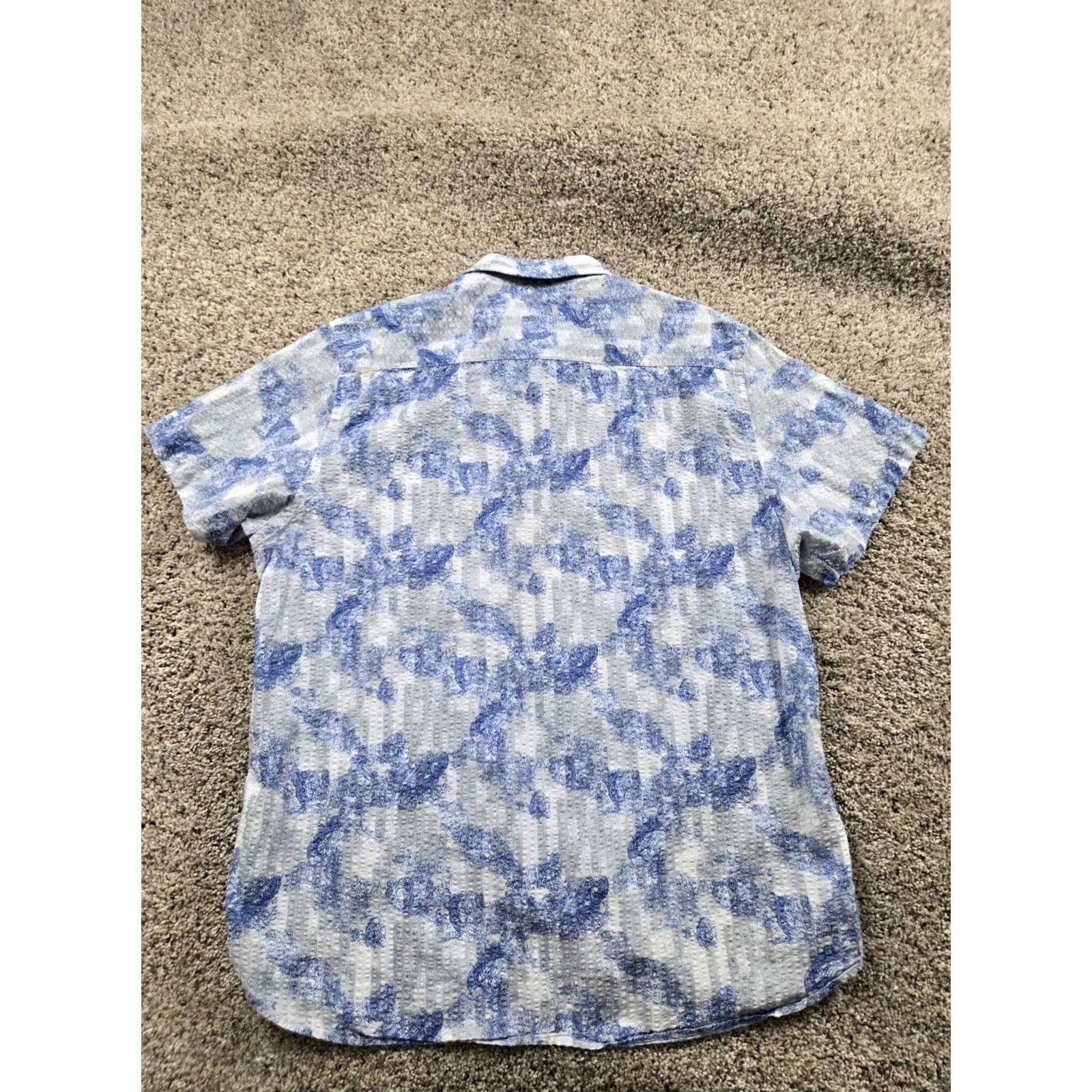 Vintage Lansky Bros Shirt Mens XL Blue Cotton Floral Button Up Camp Casual Short Sleeve Size US XL / EU 56 / 4 - 6 Thumbnail
