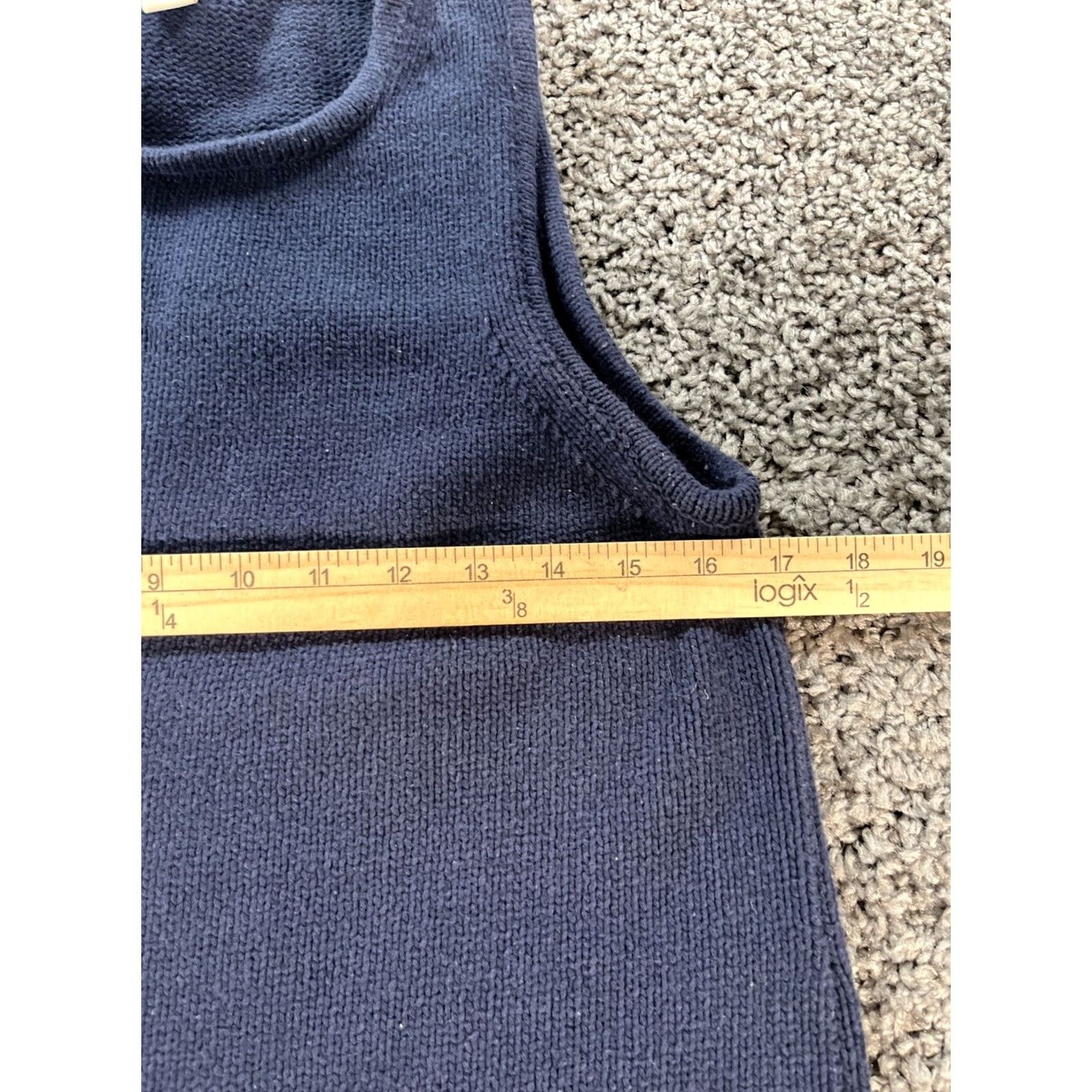 J.Crew VINTAGE J.CREW Sweater Vest Womens Medium Blue Fisherman Cable Knit Sleeveless Cotton City Classic Mens? Size M / US 6-8 / IT 42-44 - 3 Thumbnail