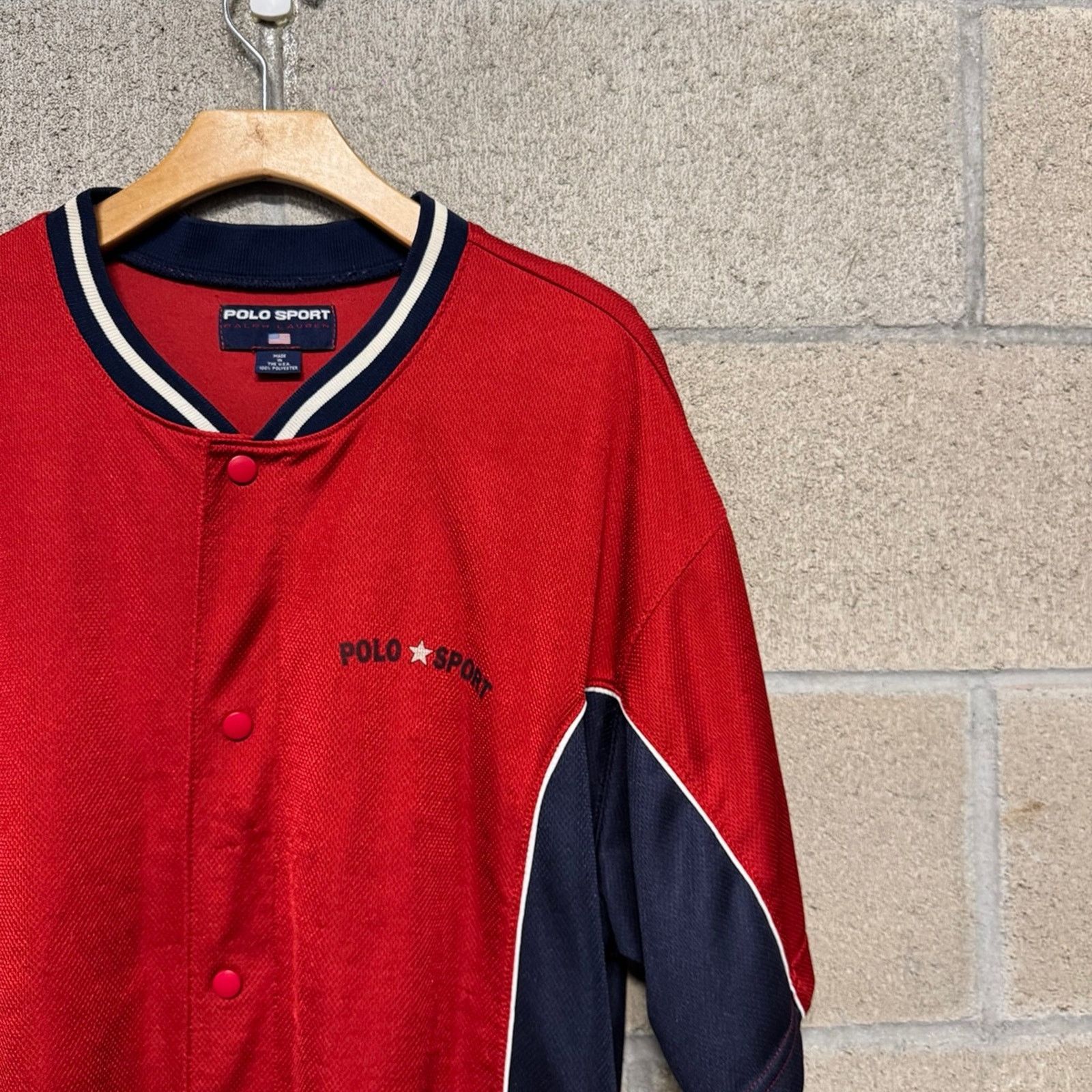 Polo Ralph Lauren Vintage Polo Sport Ralph Lauren button up Jersey xl red blue Size US XL / EU 56 / 4 - 2 Thumbnail