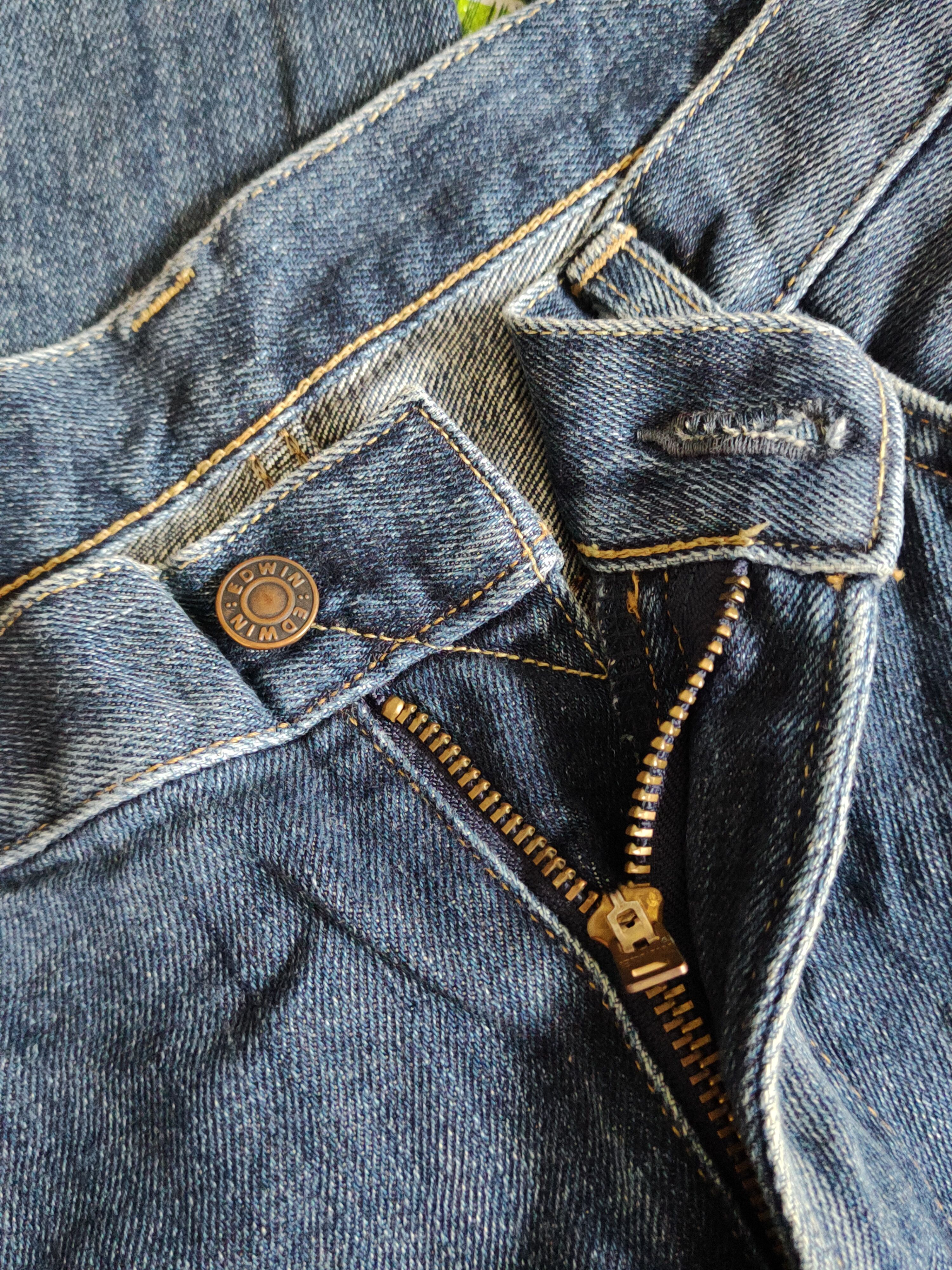 Edwin Edwin Dark Blue Distressed Ripped Soft Jeans #S2206 Size US 33 - 15 Thumbnail