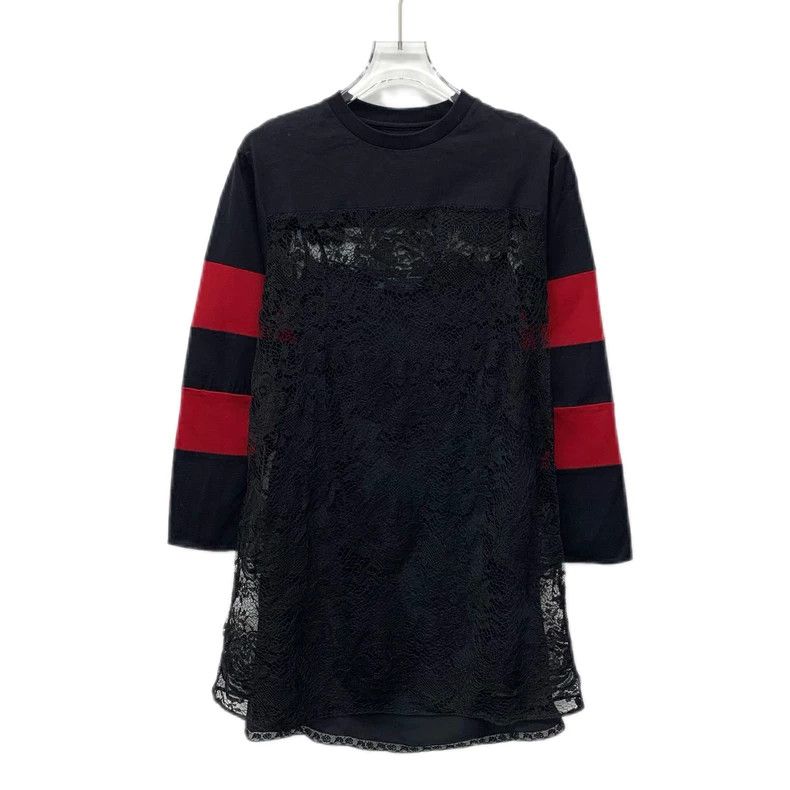 Prada Prada Color-blocked striped lace mulberry silk long-sleeved Size XS / US 0-2 / IT 36-38 - 1 Thumbnail