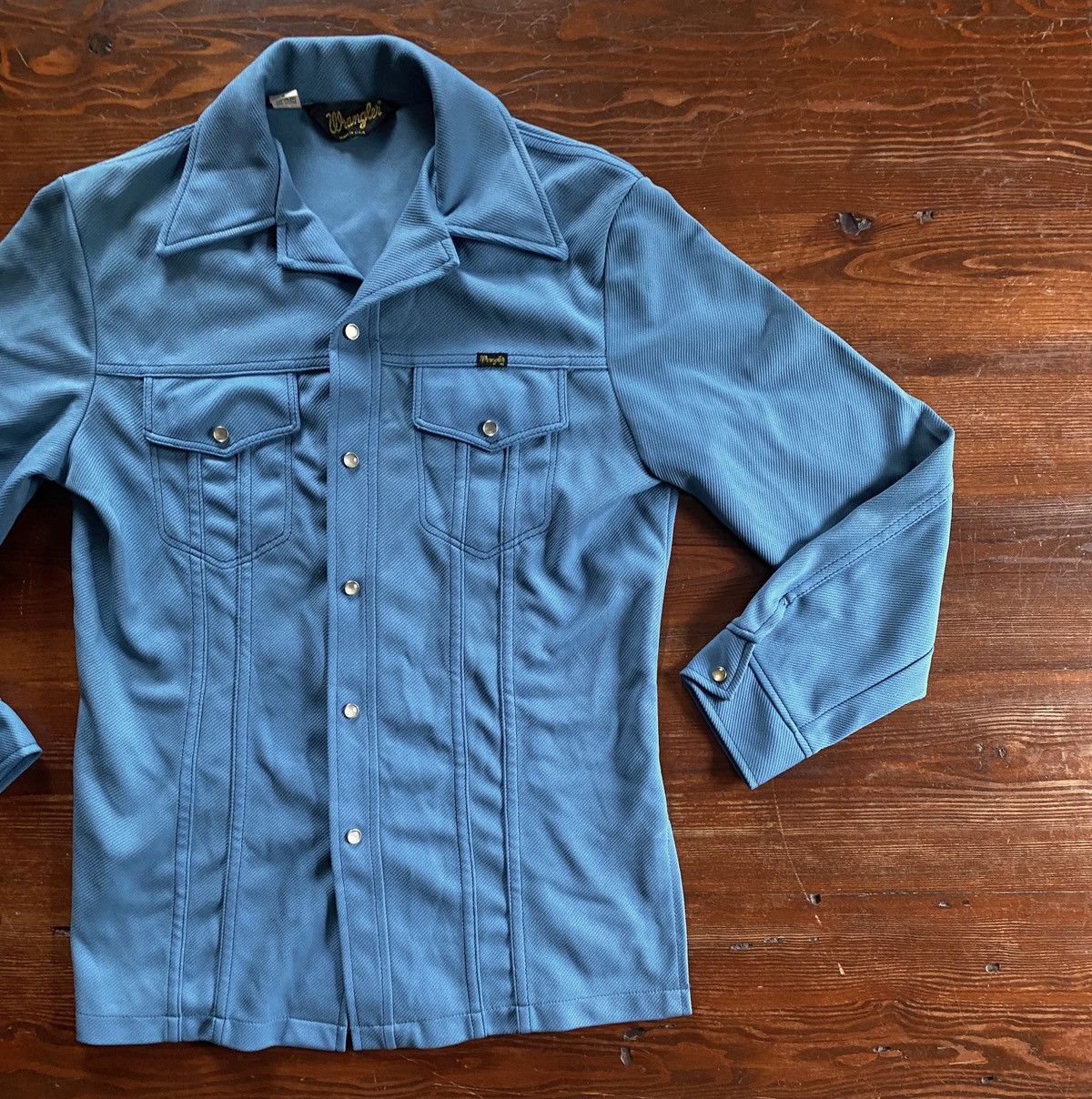 Wrangler Vintage 70’s Wrangler Blue Pearl Snap Button Up Size US M / EU 48-50 / 2 - 1 Thumbnail