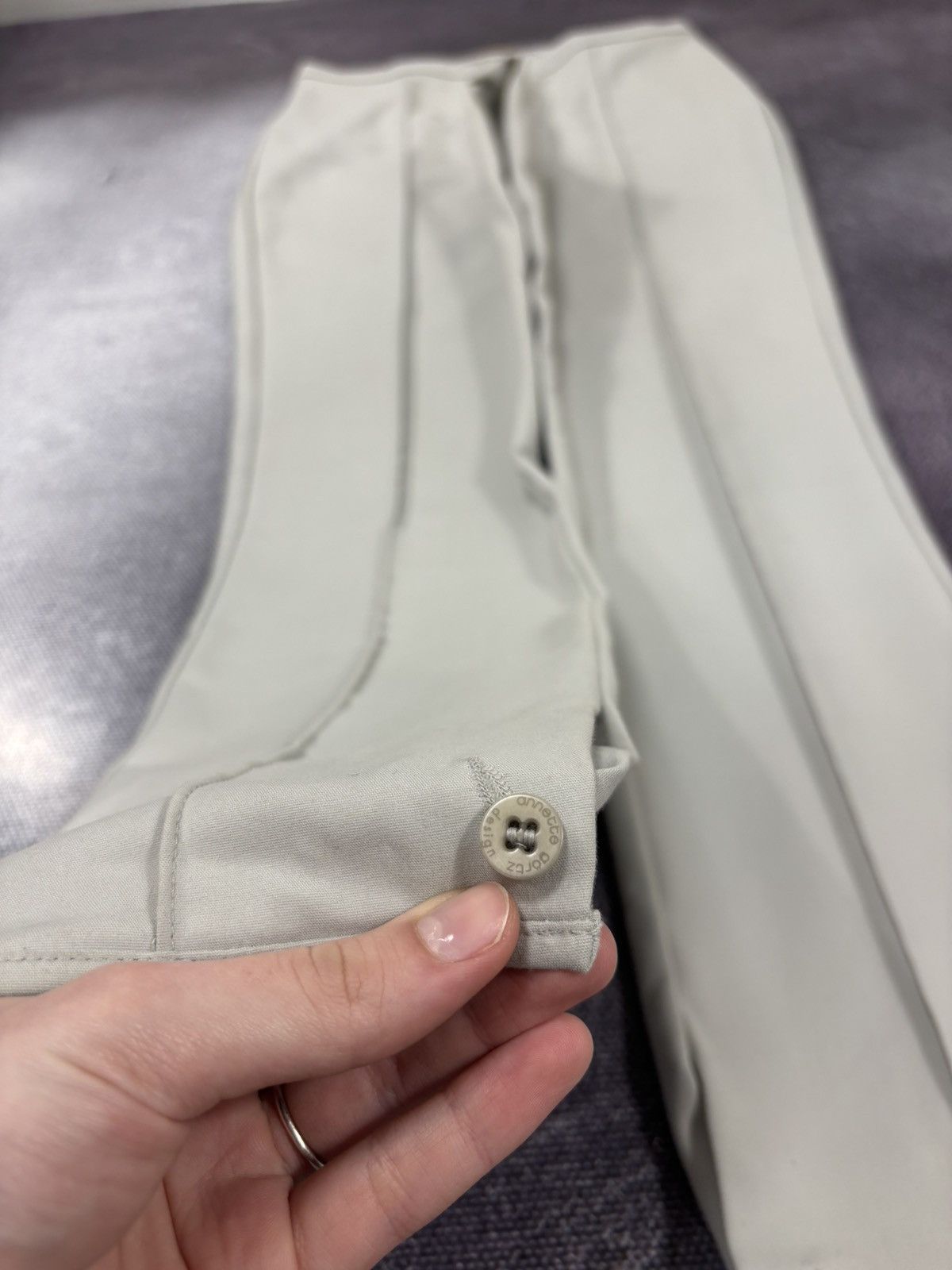 Annette Gortz Annette Gortz Women’s Light Grey Cotton Blend Pants Trousers Size 28" / US 6 / IT 42 - 3 Thumbnail