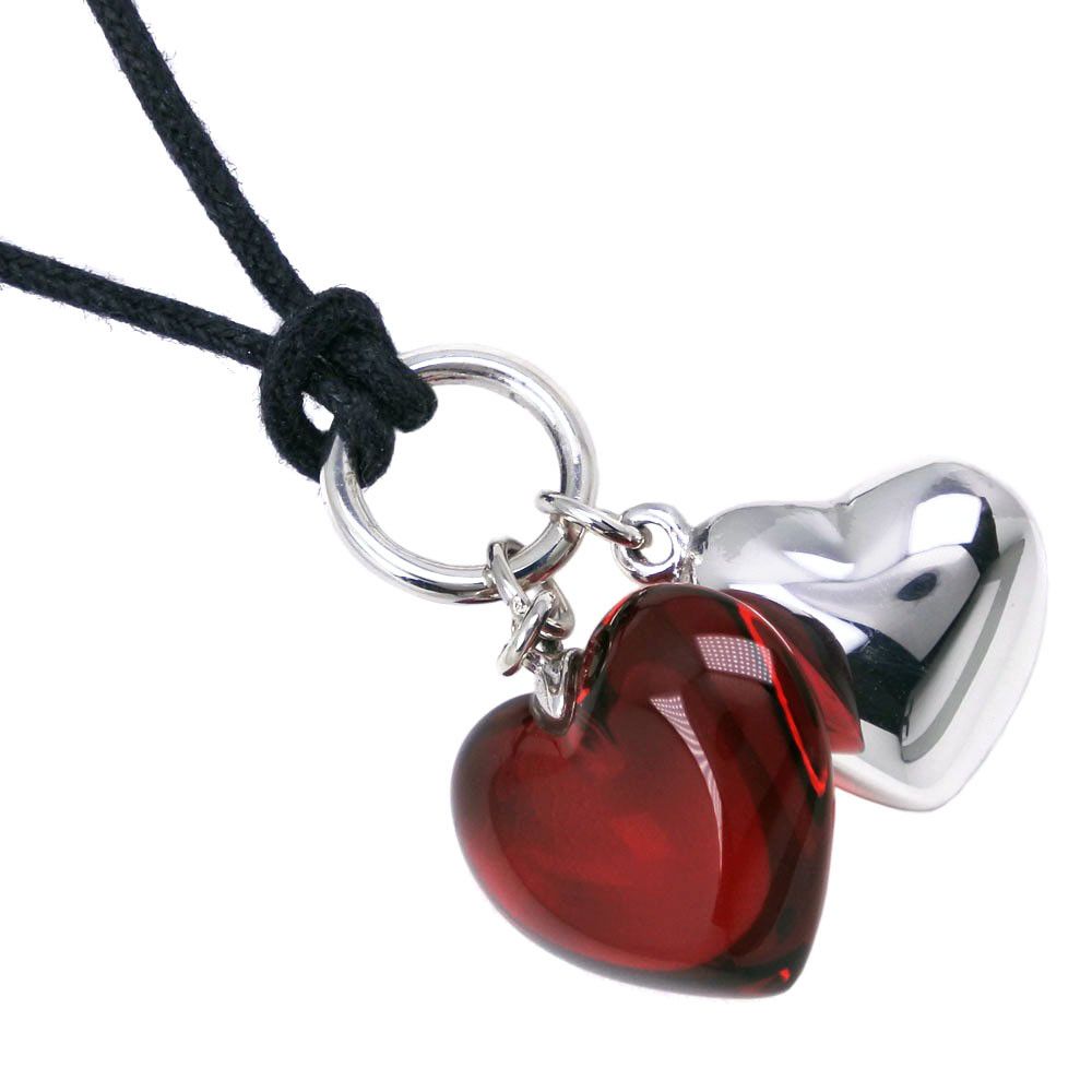 Other Other Baccarat Double Heart Silver 925 Necklace Metal Necklace Size ONE SIZE - 1 Thumbnail