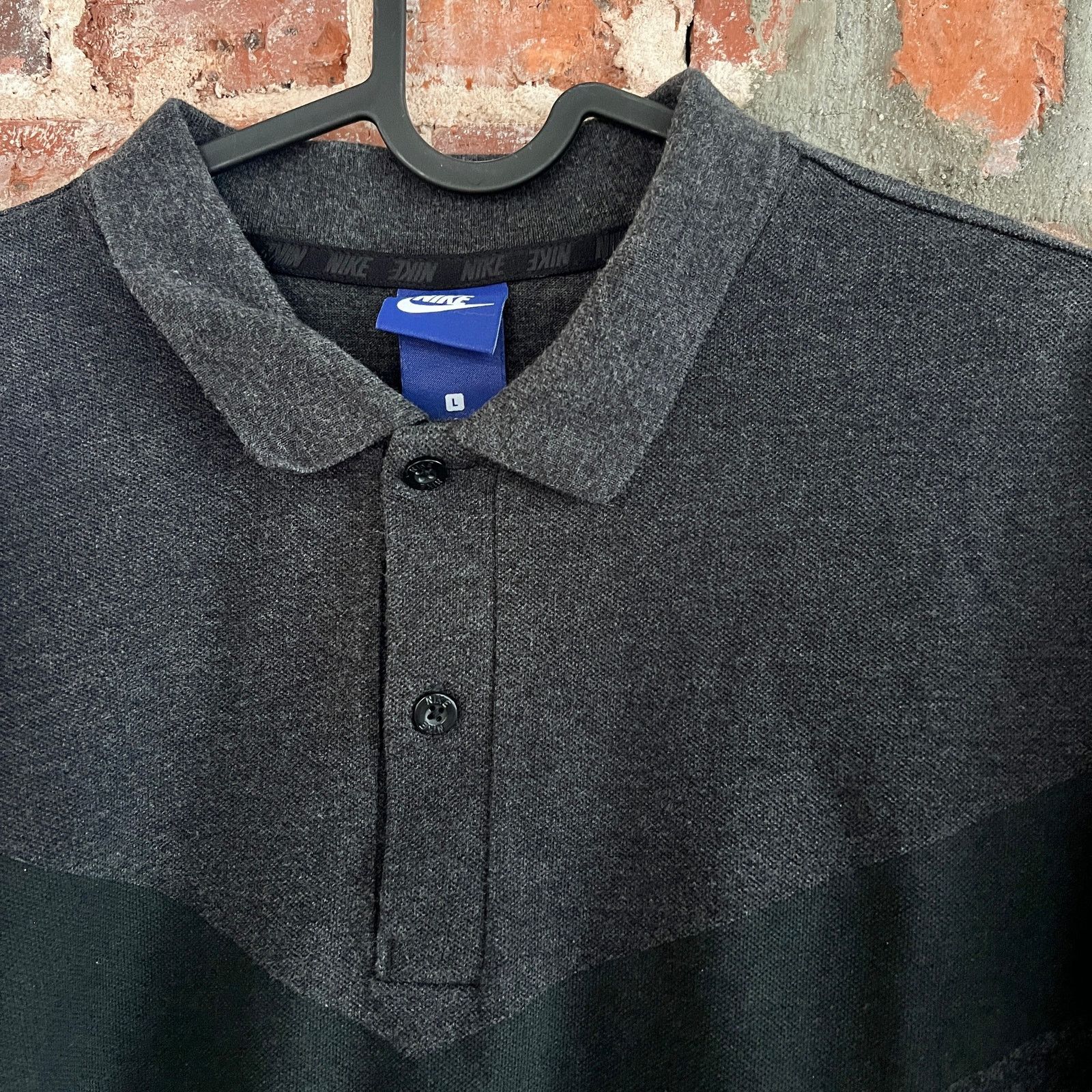 Nike VTG 80s Nike Men's Charcoal Gray Polo Shirt L 20x29 Size US L / EU 52-54 / 3 - 3 Thumbnail