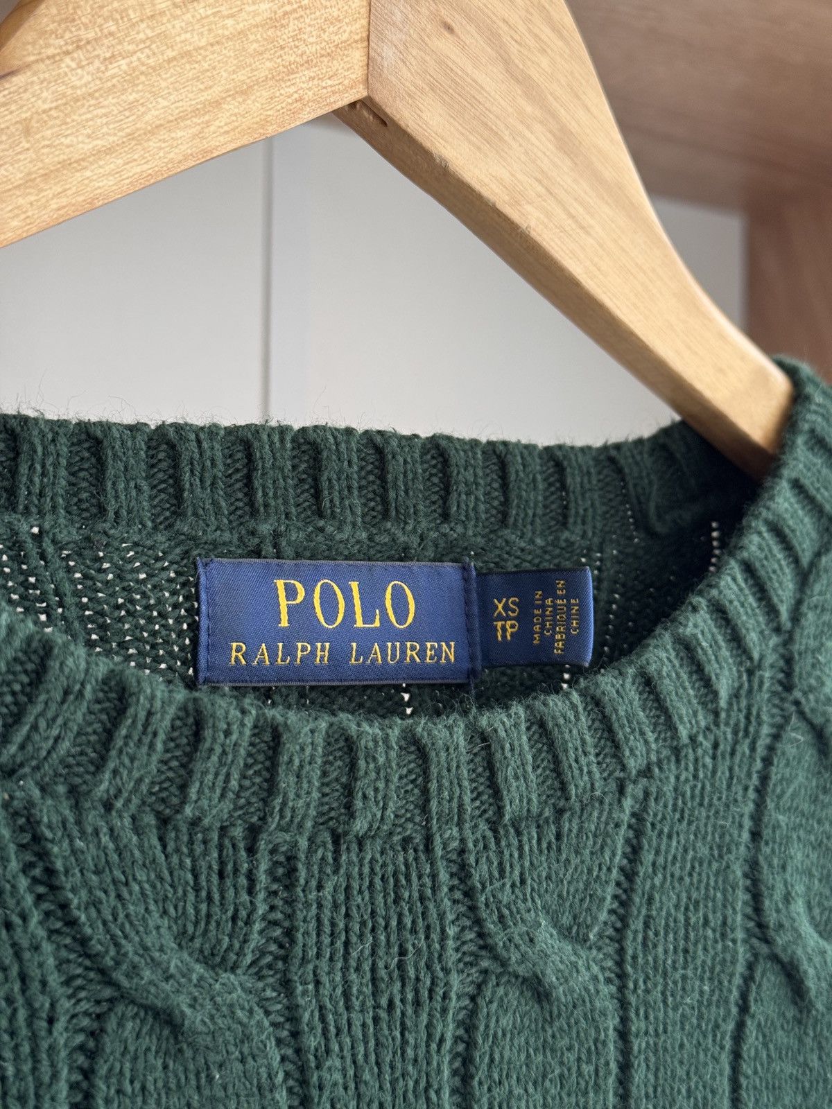 Polo Ralph Lauren × Vintage Vintage Polo Ralph Lauren Emerald Green Cable Knit Sweater Size S / US 4 / IT 40 - 8 Thumbnail