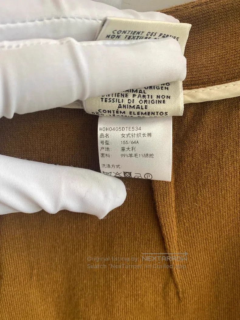Hermes Hermes Khaki Wide-Leg Pants Size 42" / US 20 - 7 Thumbnail