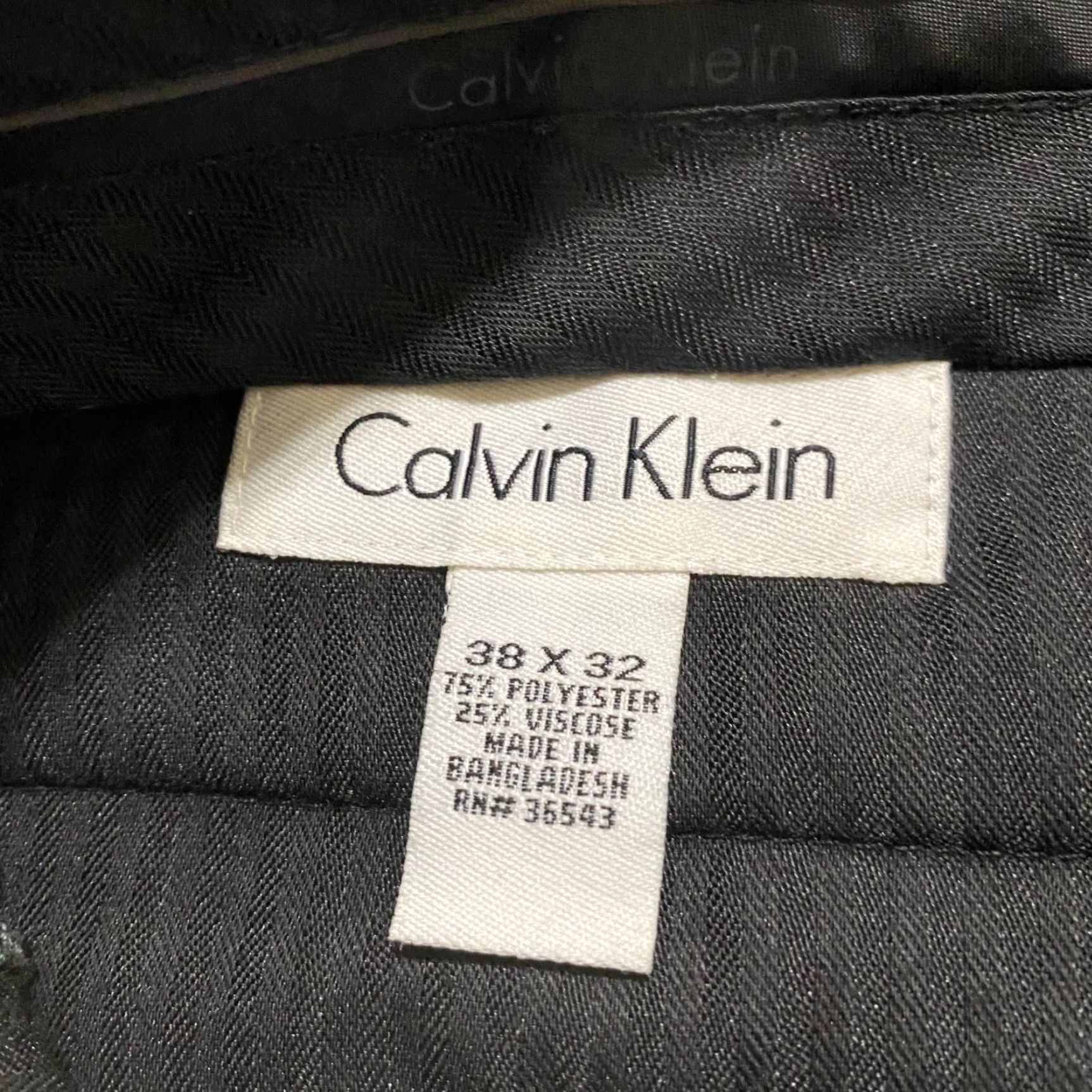 Calvin Klein Calvin Klein Dress Pants Mens 38x32 Gray Flat Front Straight Business Trousers Size US 38 / EU 54 - 3 Thumbnail