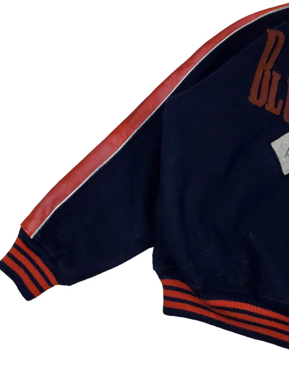 Vintage Vintage Varsity Wool Jacket BOP Leather Sleeve Size US XL / EU 56 / 4 - 7 Thumbnail