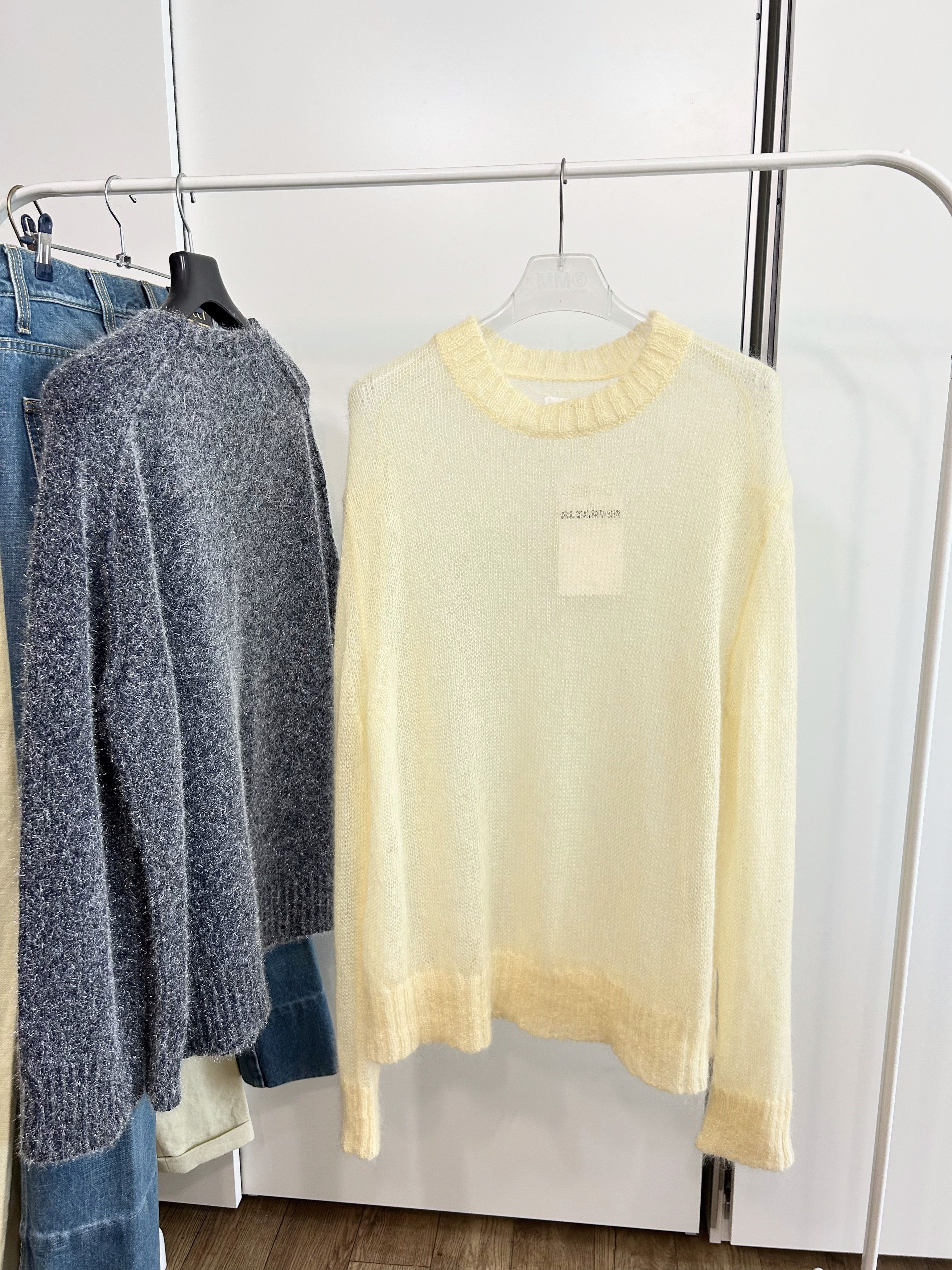 Jil Sander JIL SANDER Butter Yellow Sheer Knit Size US L / EU 52-54 / 3 - 1 Thumbnail
