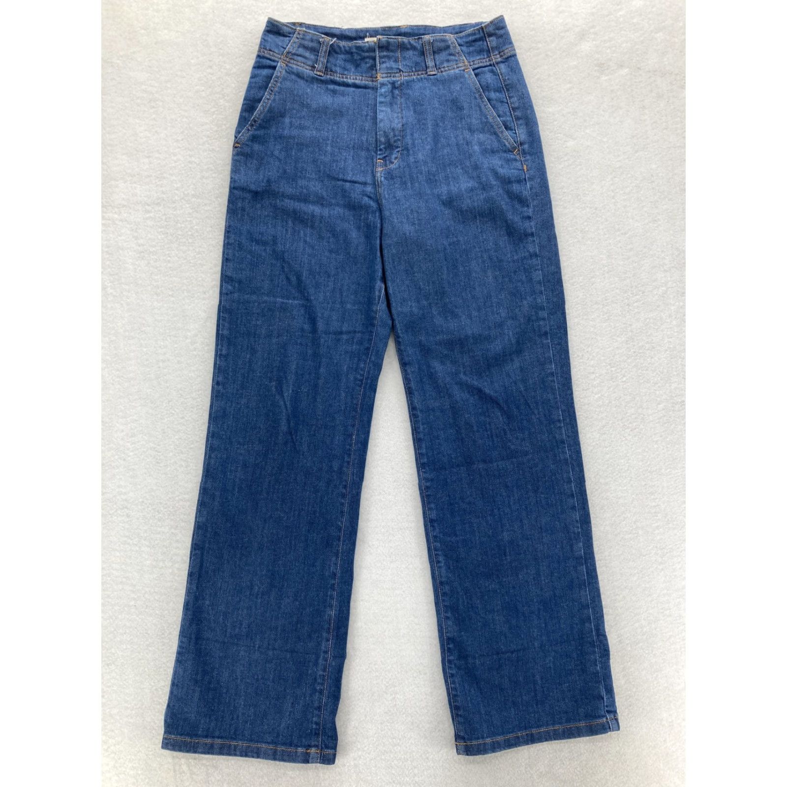 Vintage Pilcro Jeans Womens 28 Blue Relaxed Wide Leg Denim Baggy Trouser High Rise Stretch Cotton Blend Size 28" / US 6 / IT 42 - 2 Thumbnail