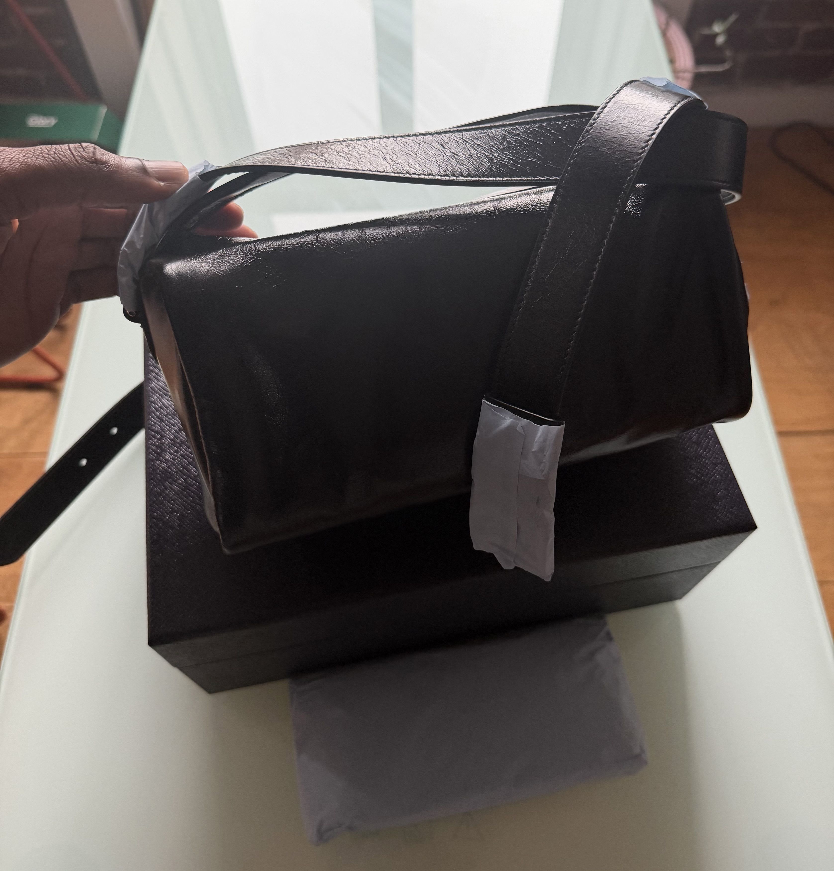 Prada Prada Black Leather Shoulder Bag MSRP $2,550 Size ONE SIZE - 12 Thumbnail