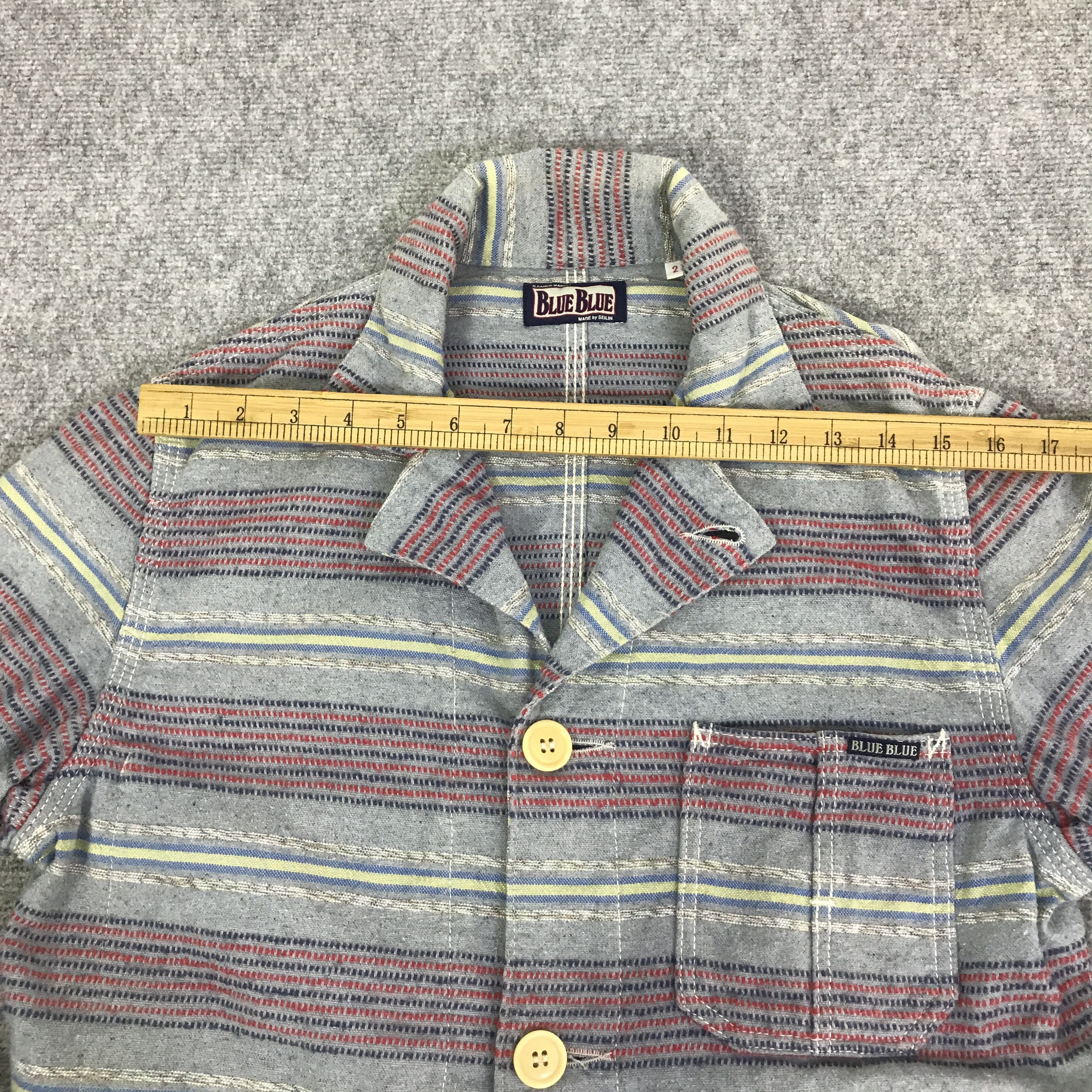 Blue Blue Japan BLUE BLUE INDIGO BUTTON STRIPED DESIGN JACKET K81B15 Size US M / EU 48-50 / 2 - 5 Thumbnail