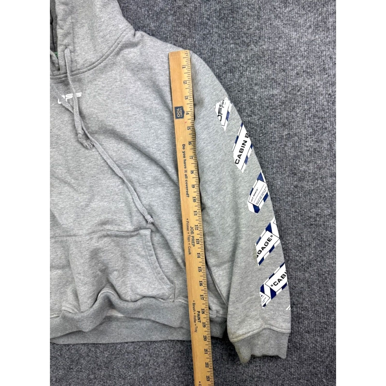 Off-White Off-White Cabin Baggage Tape Arrows Hoodie Mens L Gray Pullover Sweatshirt Pocket Size US L / EU 52-54 / 3 - 5 Thumbnail