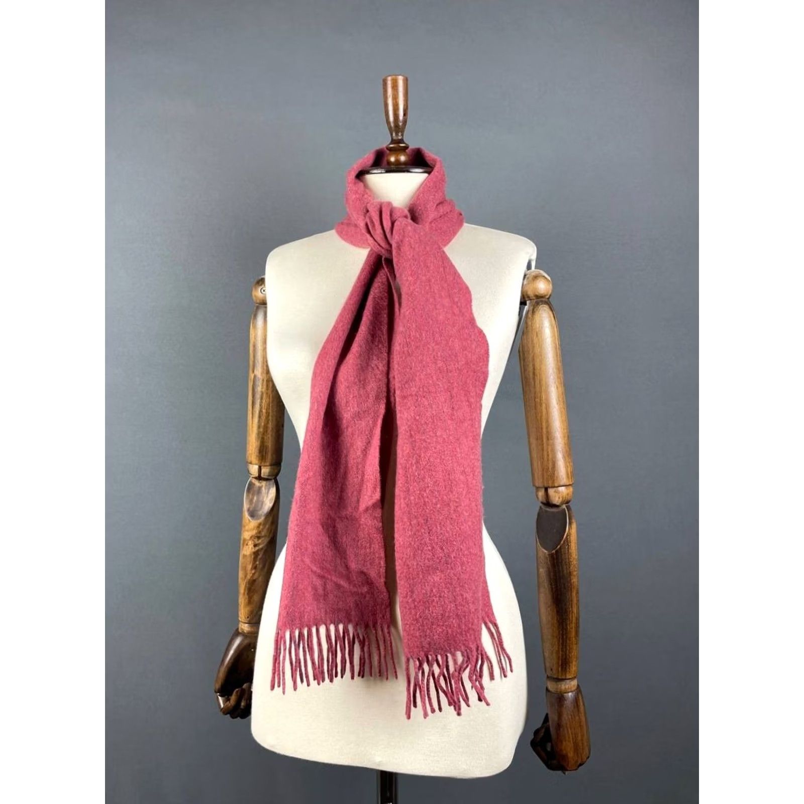 Vintage Johnstons Womens Scarf Pink Cashmere Neckwear Outdoor Winter Rectangle Scarf Logo Size ONE SIZE - 4 Thumbnail