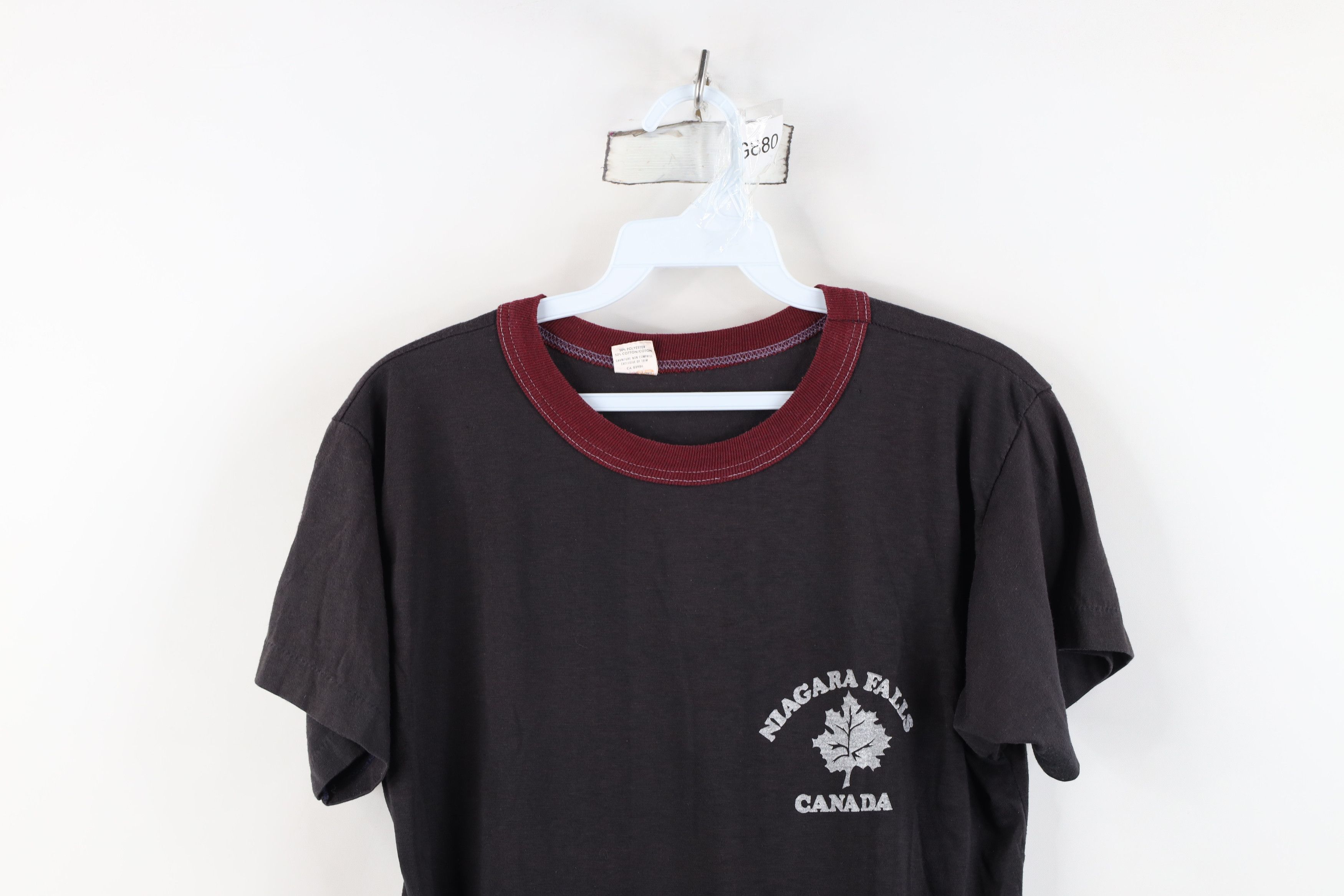 Vintage Vintage 70s Streetwear Niagara Falls Canada Ringer T-Shirt Size L / US 10 / IT 46 - 2 Thumbnail