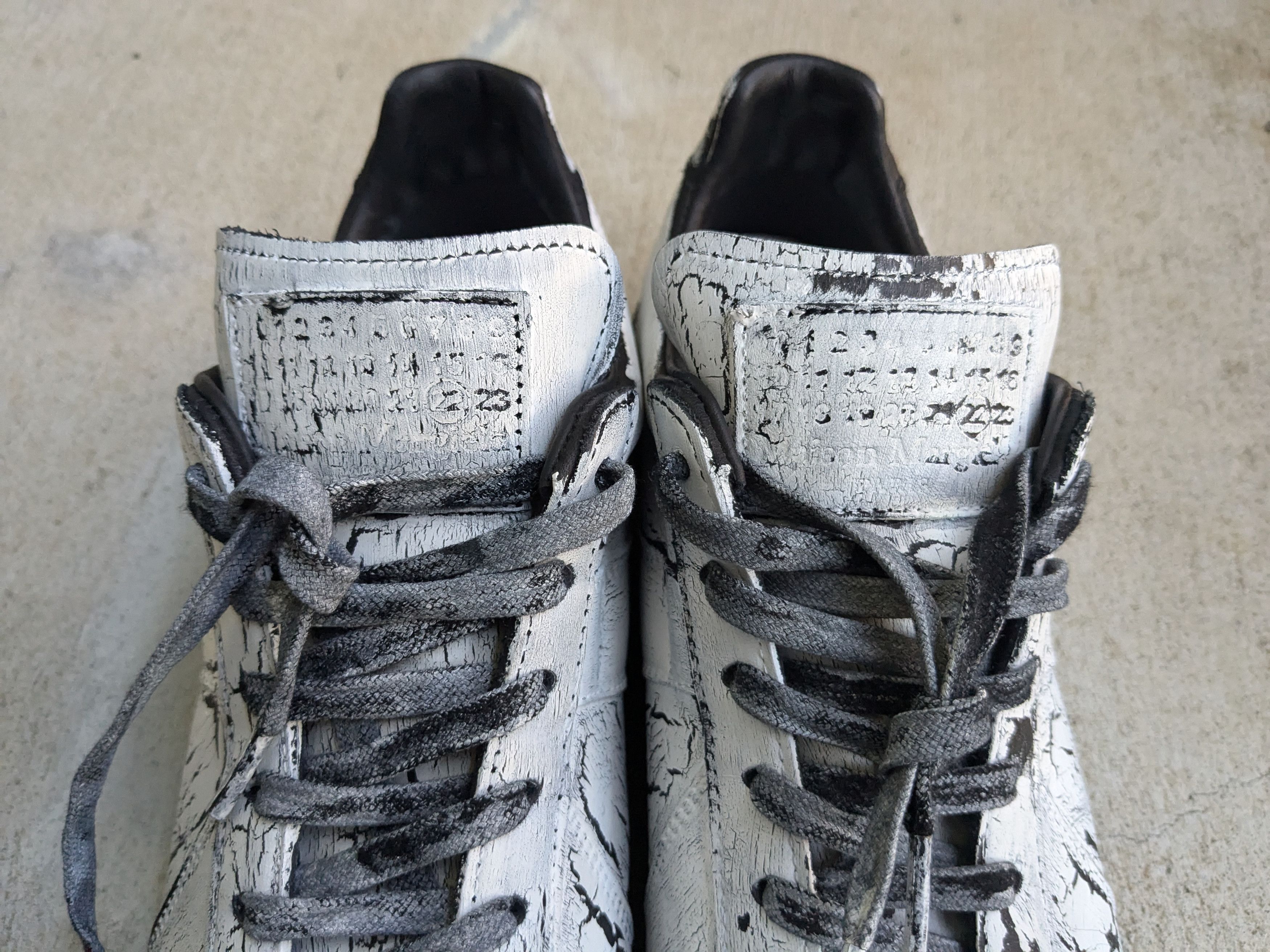 Maison Margiela Maison Margiela GAT White 8 41 Paint Low Tops Black Leather Size US 8 / EU 41 - 4 Thumbnail