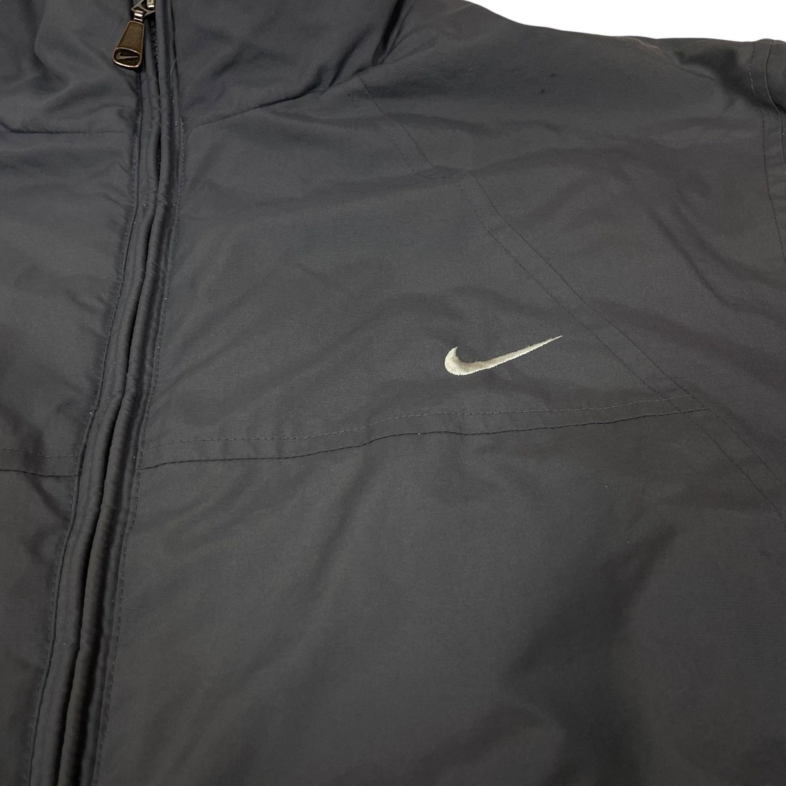 Nike × Vintage Nike Men's gray Swoosh Logo Full Zip Puffer Jacket M Size US M / EU 48-50 / 2 - 3 Thumbnail