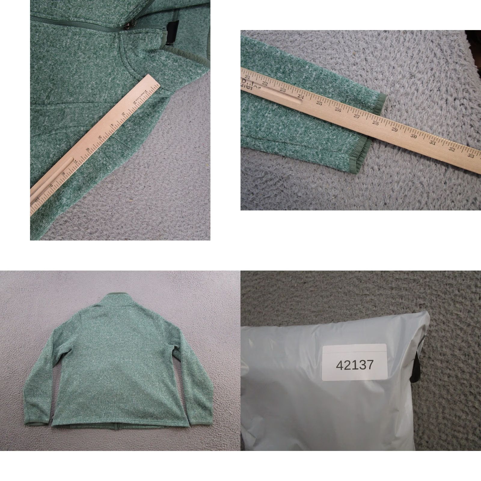 Eddie Bauer Eddie Bauer Womens Heather Green Full Zip Lightweight Jacket - XL Outdoors - Casual Travel Size XL / US 12-14 / IT 48-50 - 8 Thumbnail
