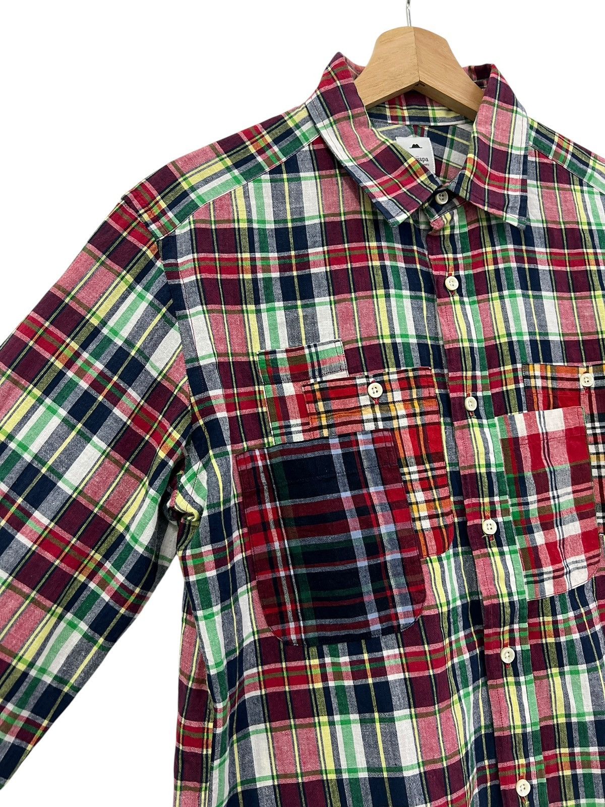 Japanese Brand Jipijapa 🇯🇵 Multipocket Plaid Button Up Shirt Size US M / EU 48-50 / 2 - 5 Thumbnail