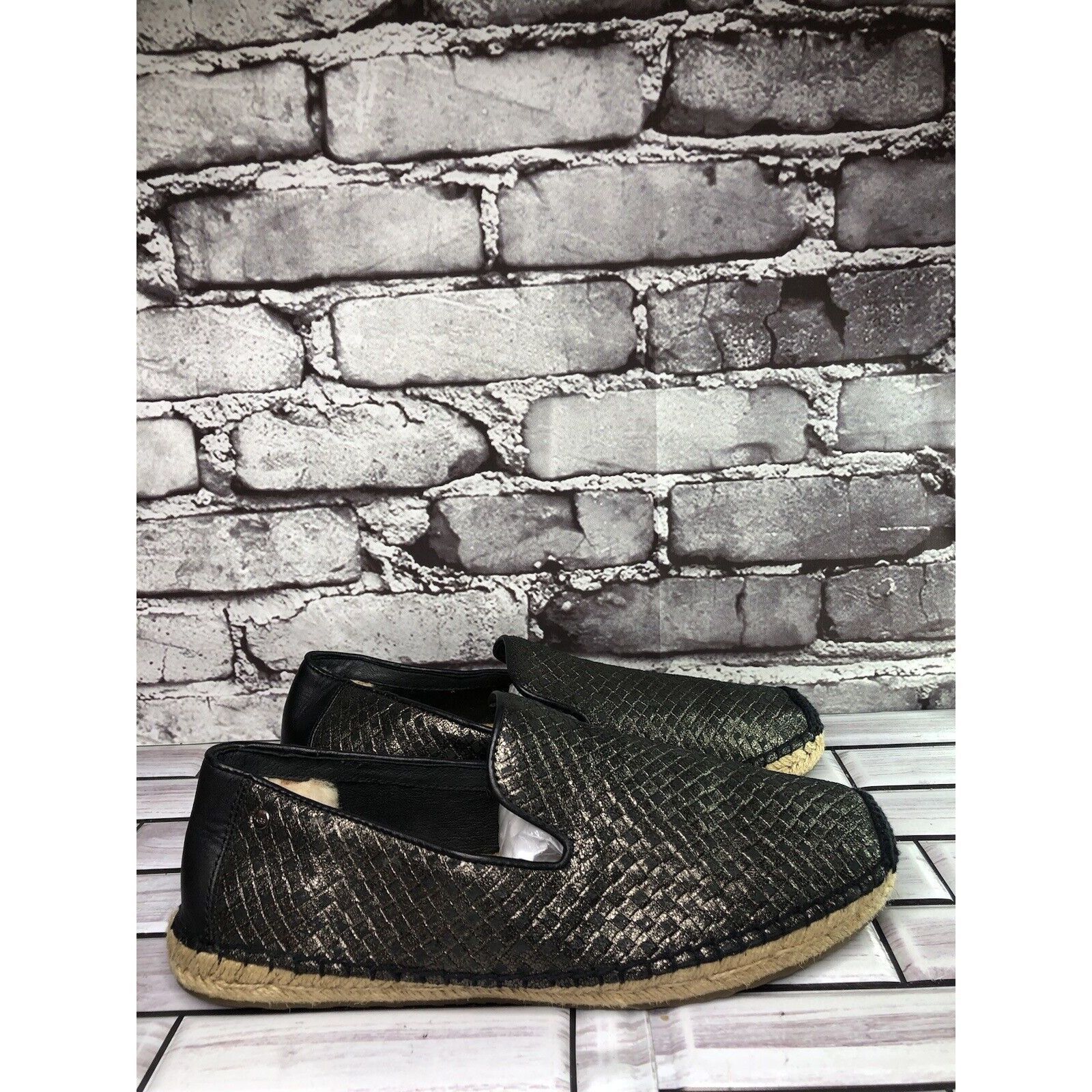 Ugg UGG Australia Sandrinne Black Metallic Basket Espadrilles Sh Size US 9 / IT 39 - 15 Thumbnail