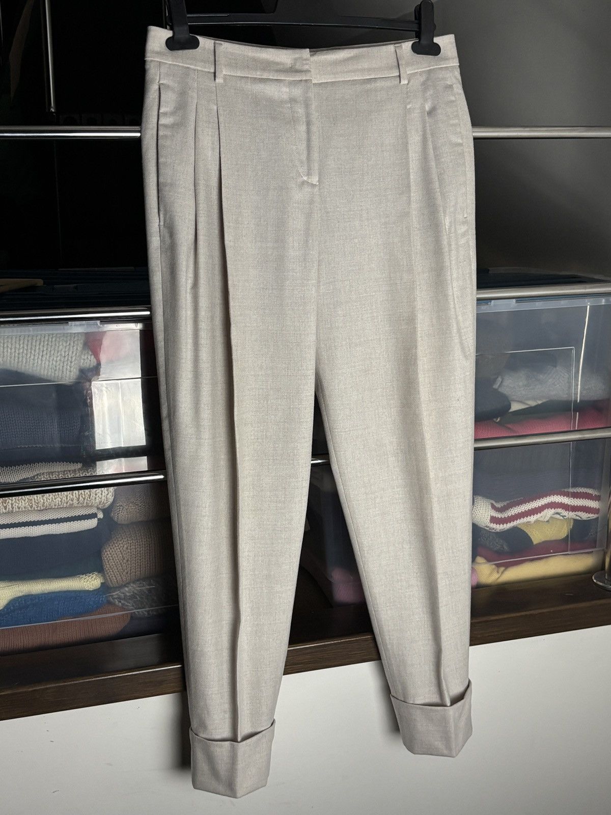 Fabiana Filippi Fabiana Filippi Virgin Wool Cashemre Beige Luxury Pants Size 30" / US 8 / IT 44 - 2 Thumbnail